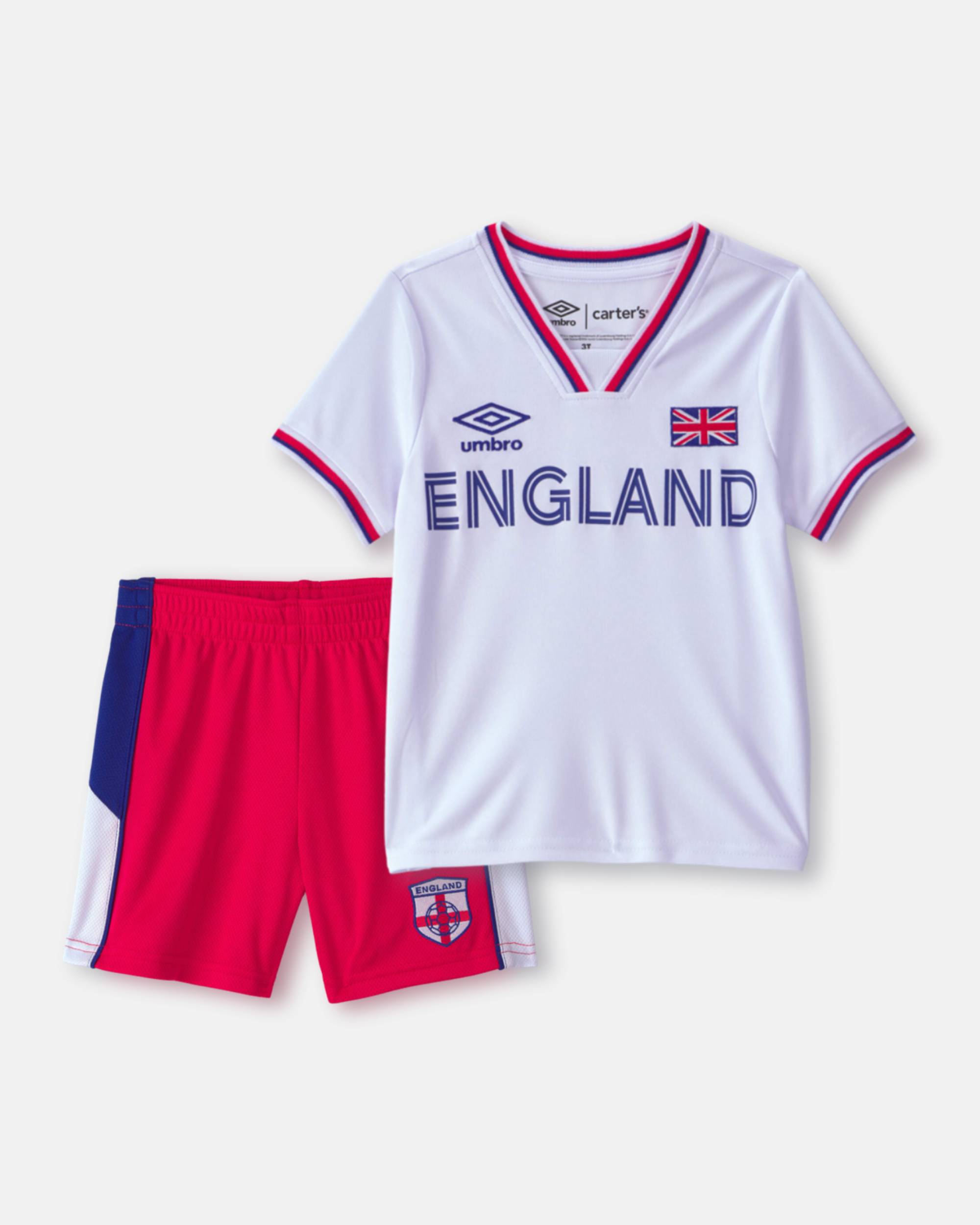 Toddler 2-Piece Umbro England Soccer Jersey & Short Set - Red/Blue/White