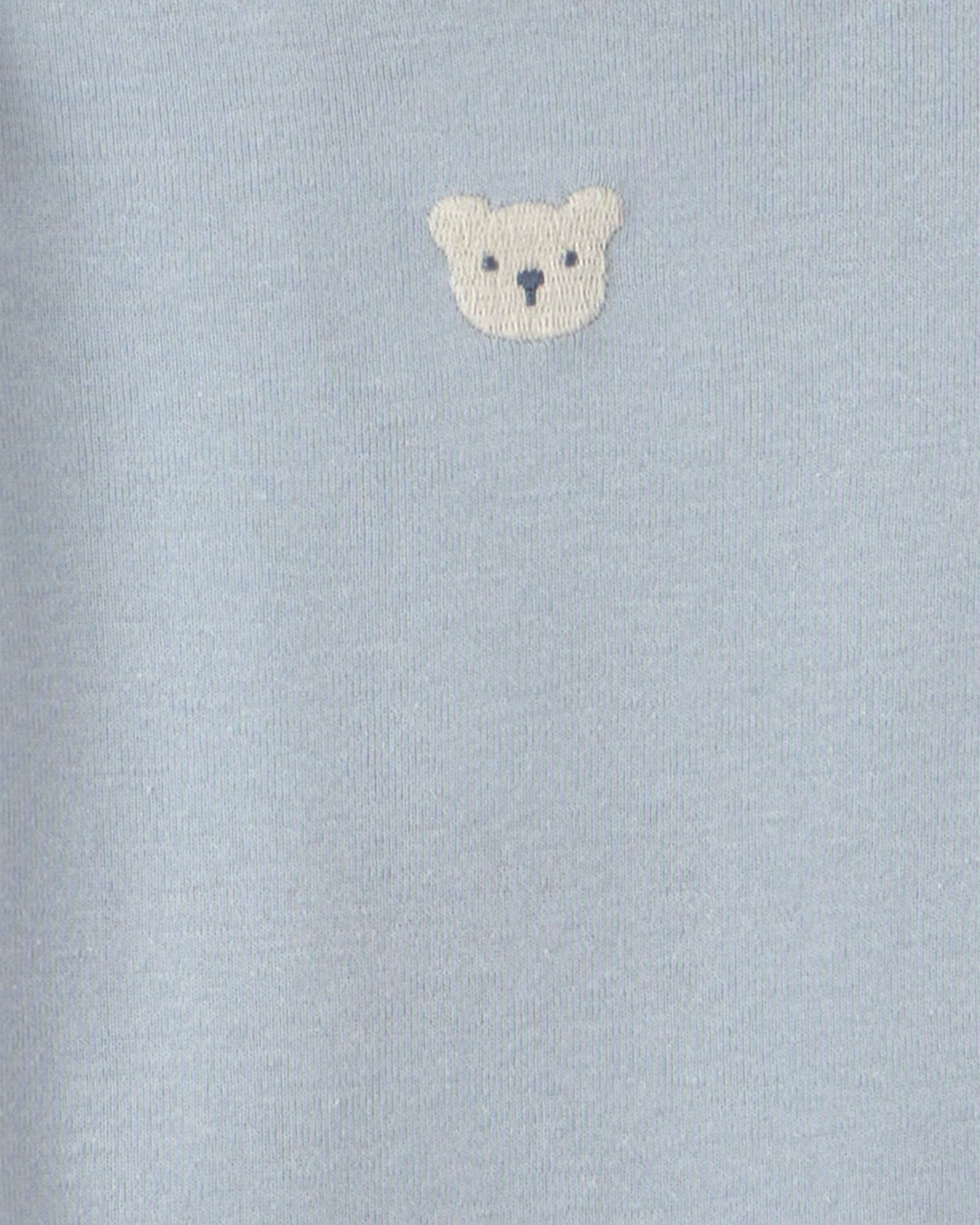 Baby Boy 6-Pack Bear Long-Sleeve Bodysuits - Blue/White