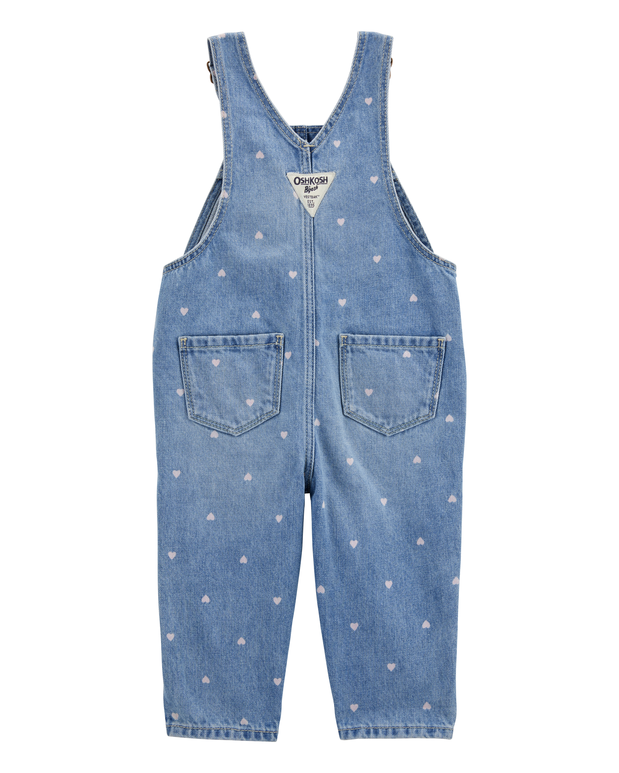 Baby Heart-Print Knit Denim Overalls - Blue | Carter's Oshkosh Canada