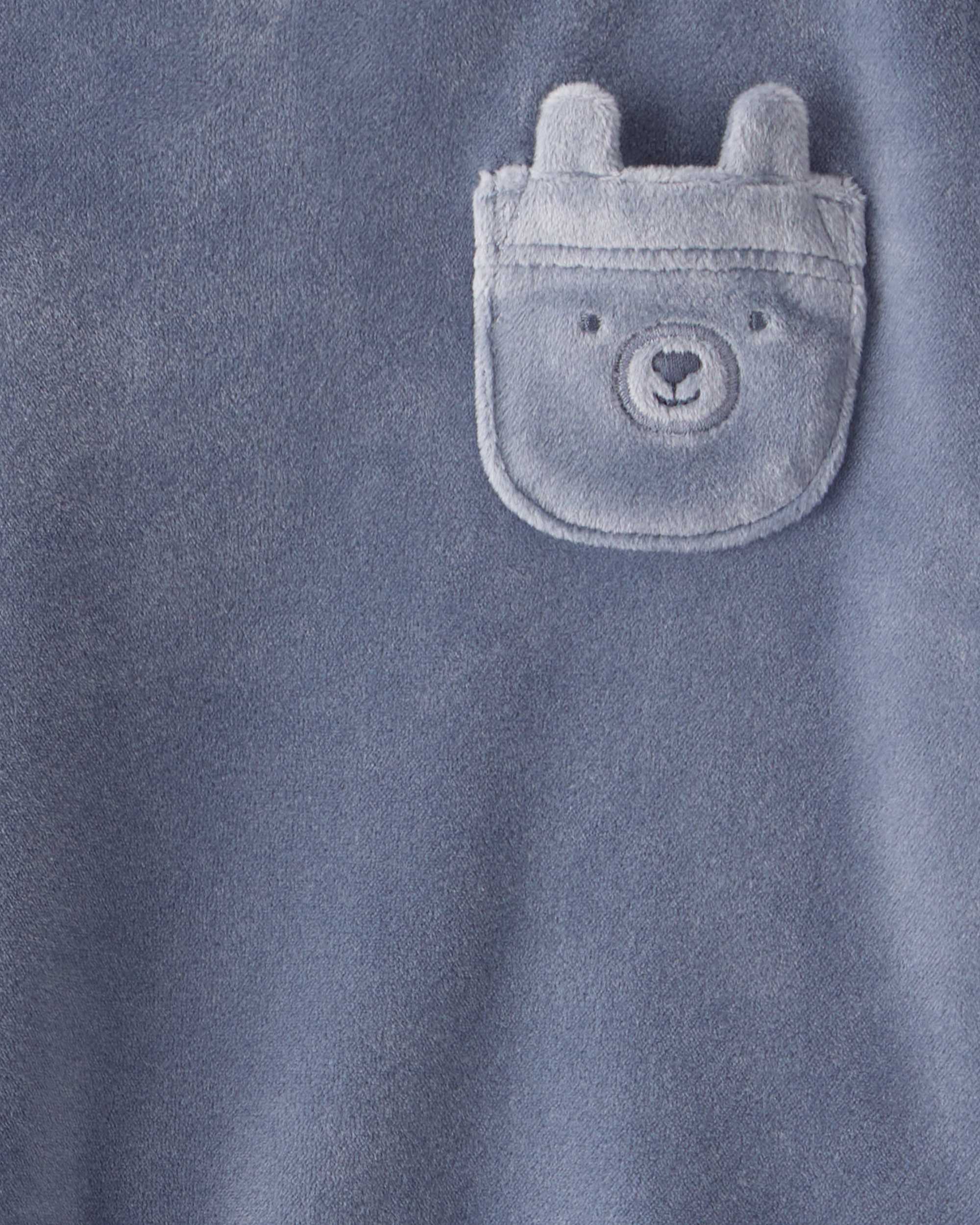 Baby Boy 2-Piece Bear Velour Sweatshirt & Jogger Set - Blue