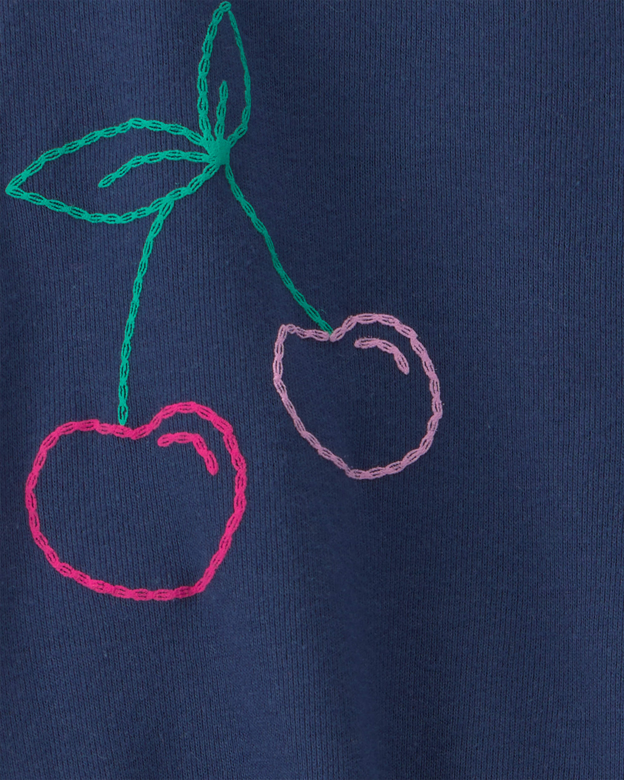 Baby Girl Cherry Sleeveless Romper - Navy Blue