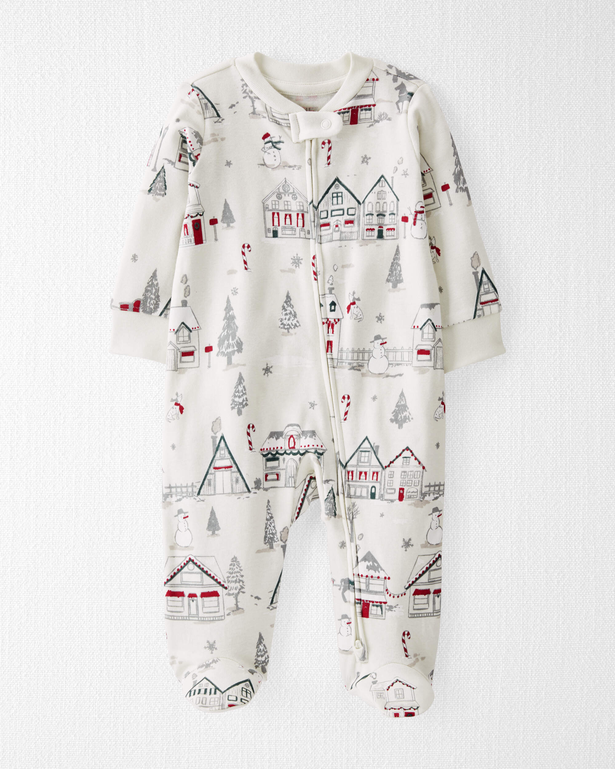 Baby Organic Cotton Sleep & Play pyjamas Winter Village
