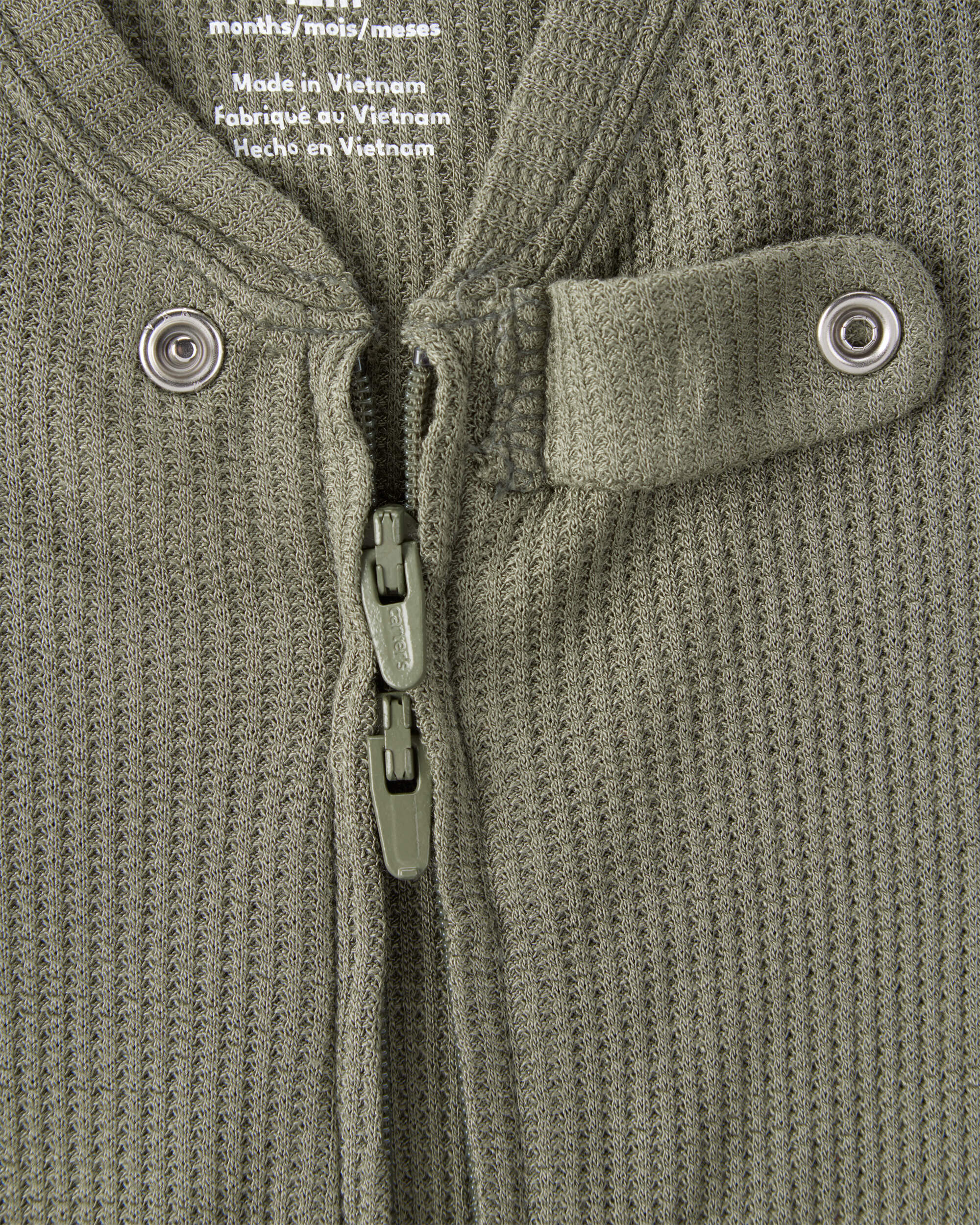 Baby Boy PurelySoft Long-Sleeve 2-Way Zip 1-Piece pyjamas - Green