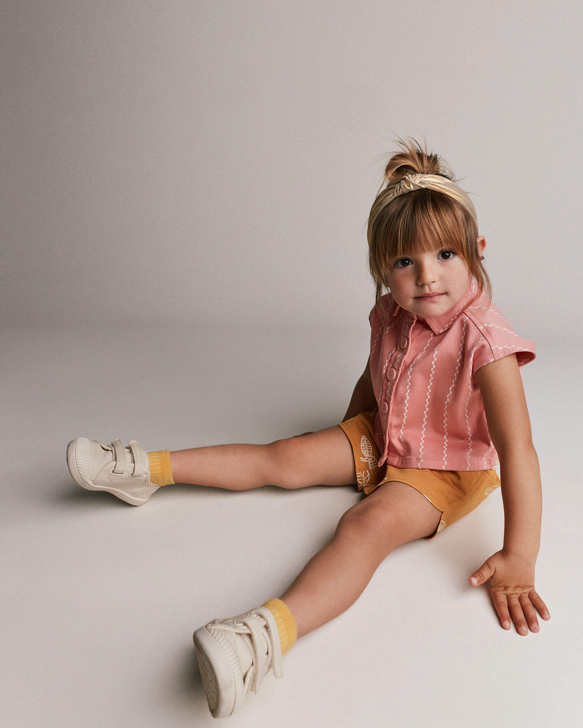 Toddler Girl Sleeveless Button-Down Top Stripes - Light Pink