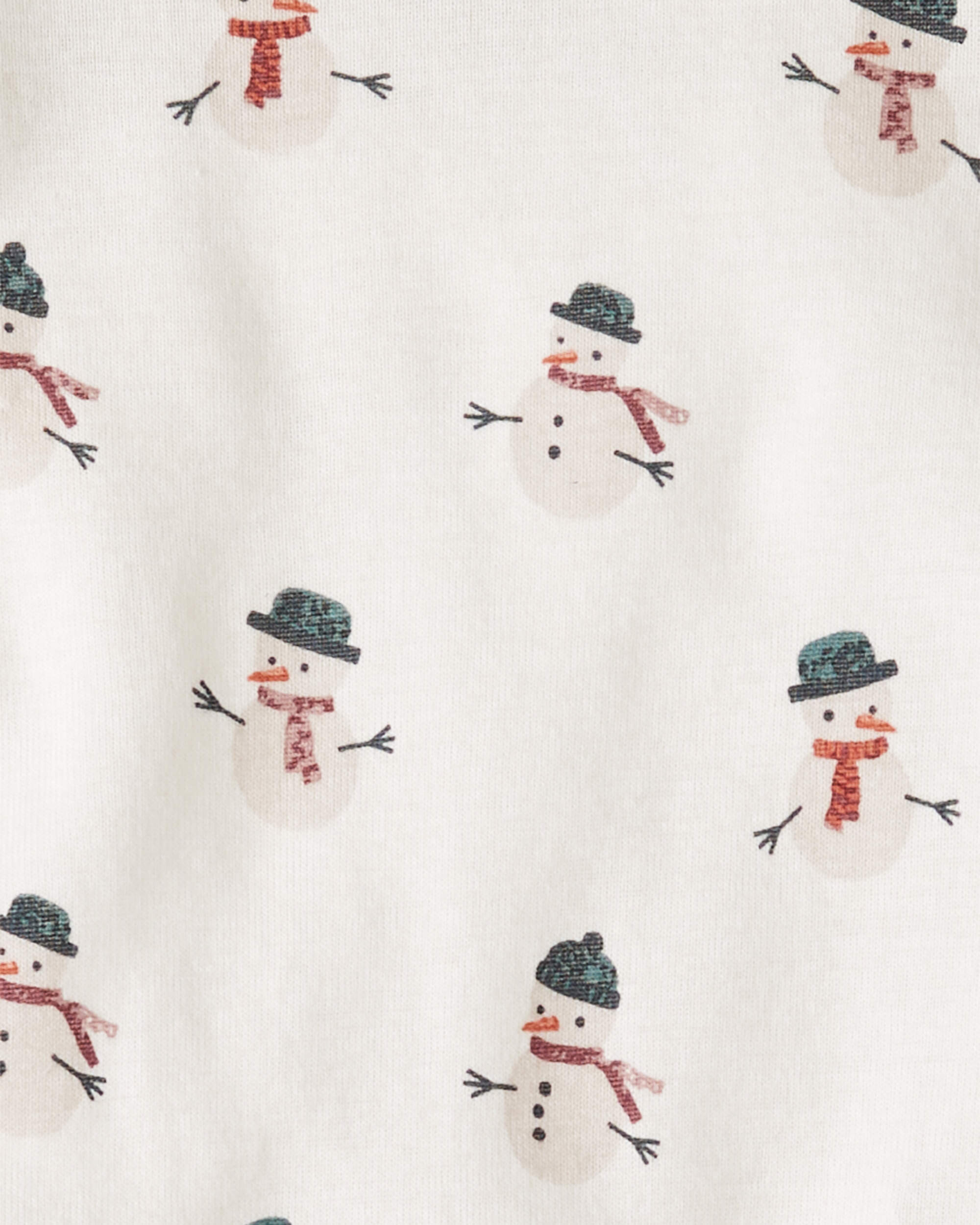 Baby Organic Cotton Snowman Print Pyjamas