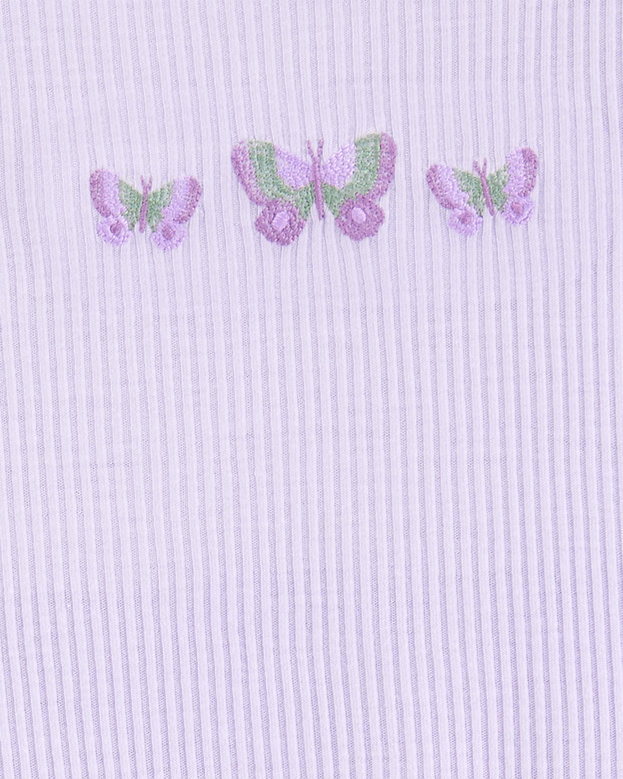 Girls Butterfly Loose Fit 2-Piece Pyjamas - Purple