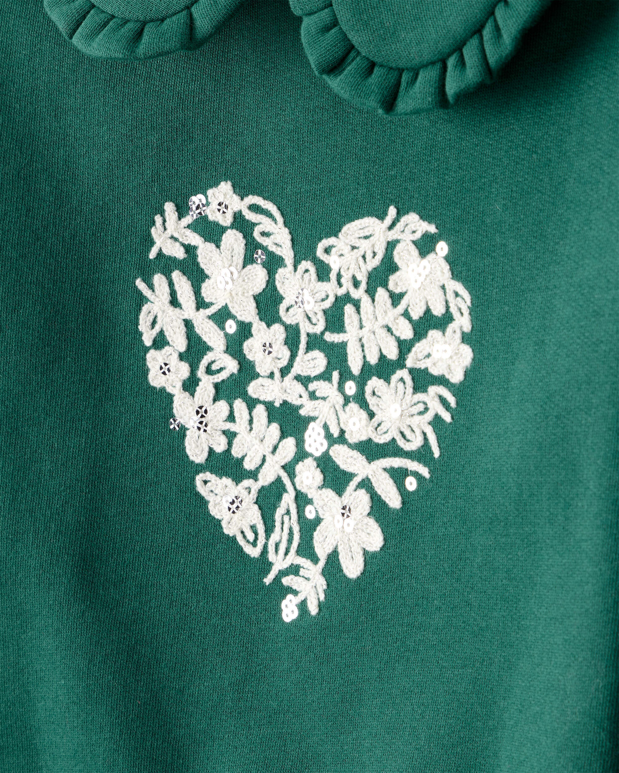 Toddler Girl Heart Long-Sleeve Pullover Sweatshirt - Green