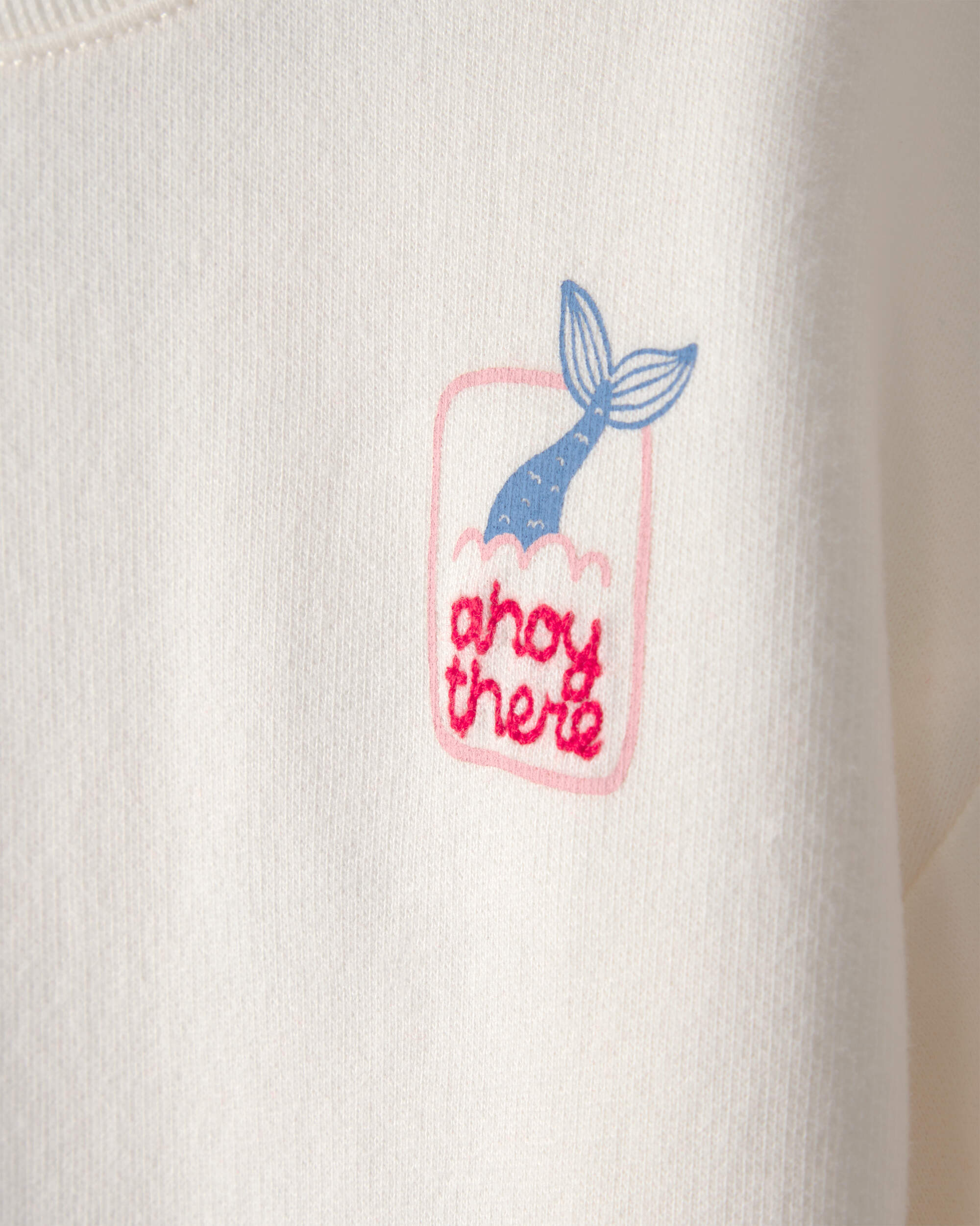Baby Girl Mermaid French Terry Pullover Sweatshirt - Ivory