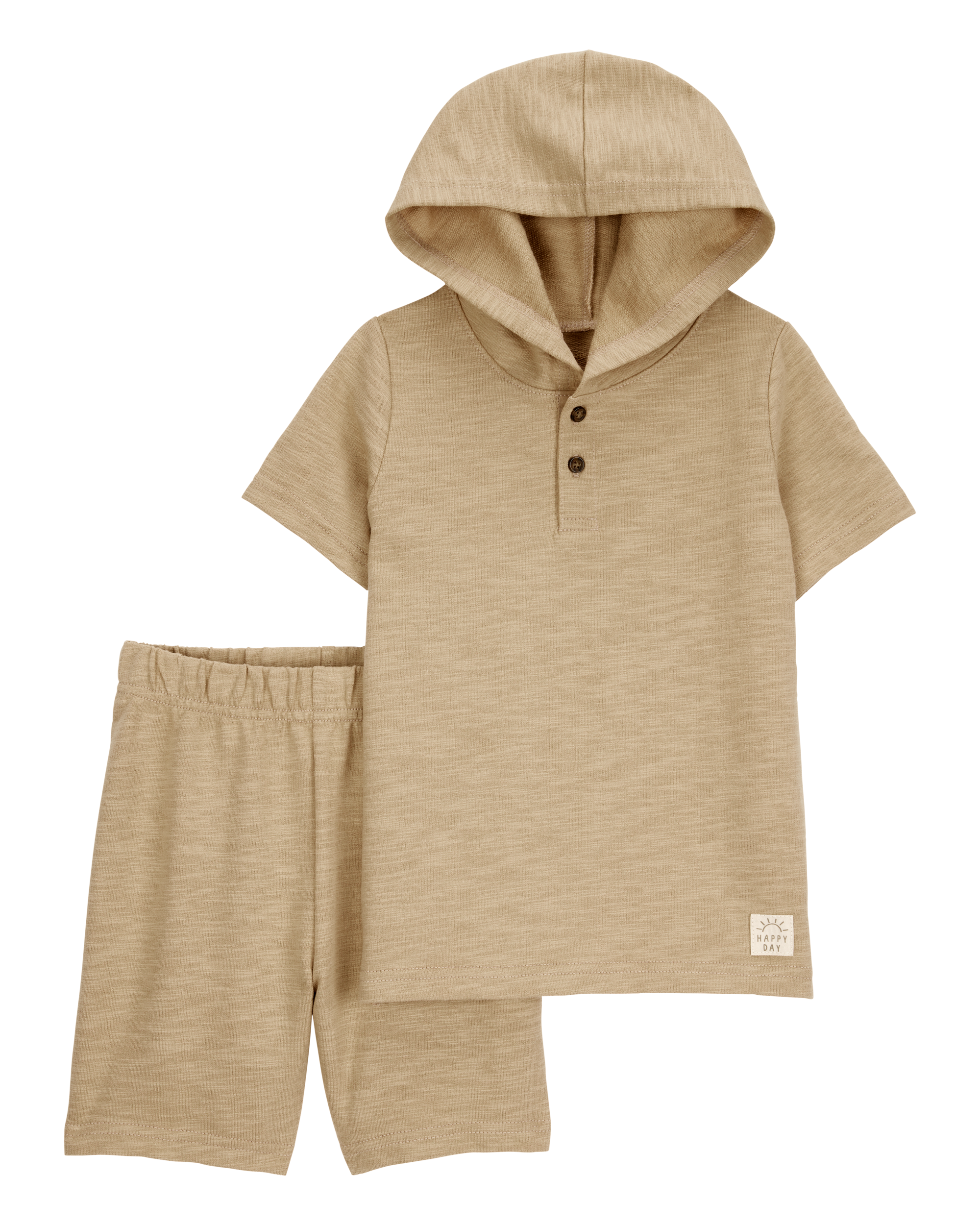 Baby 2-Piece Hooded Henley & Short Set