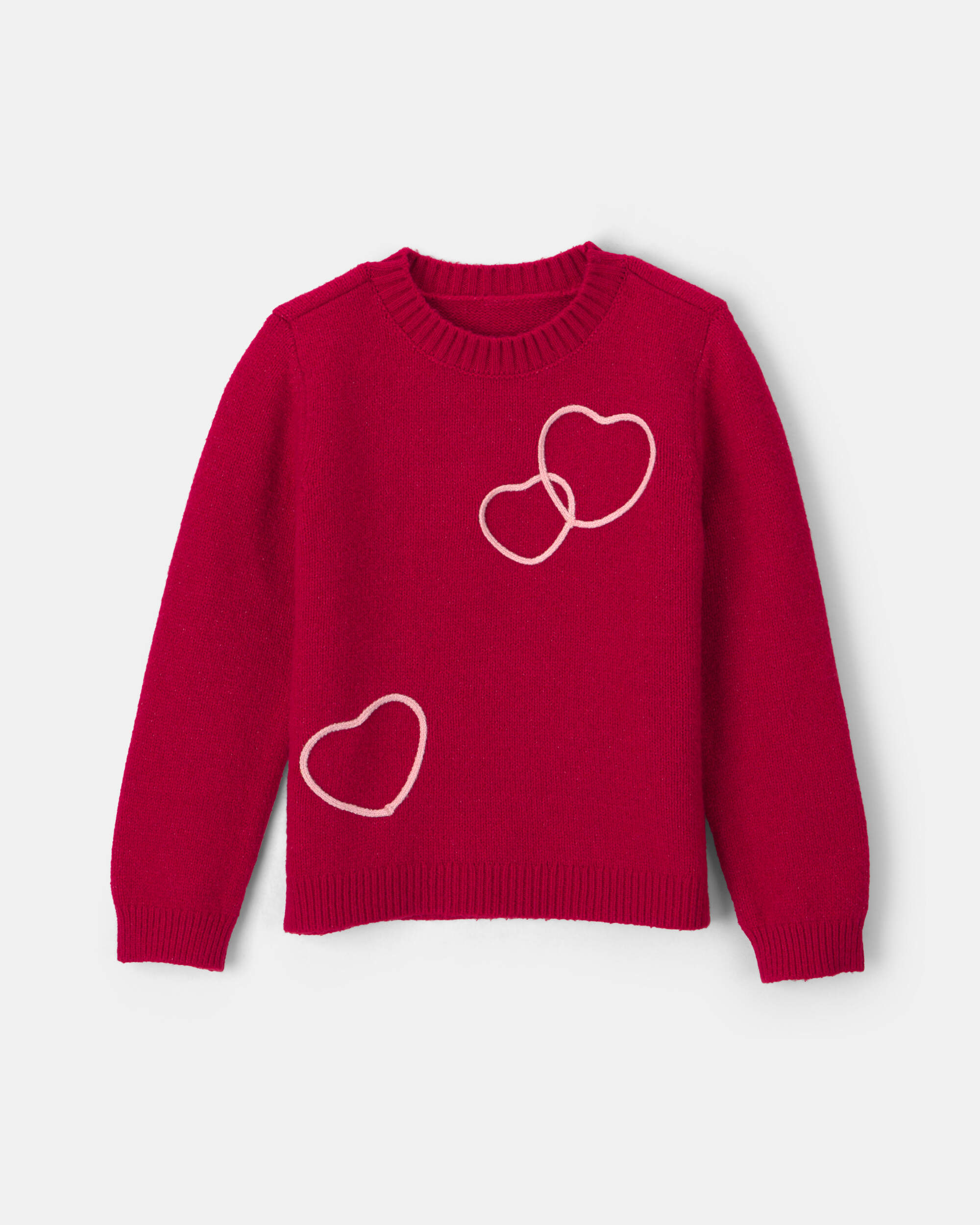 Girls Heart Valentine's Day Sweater - Red