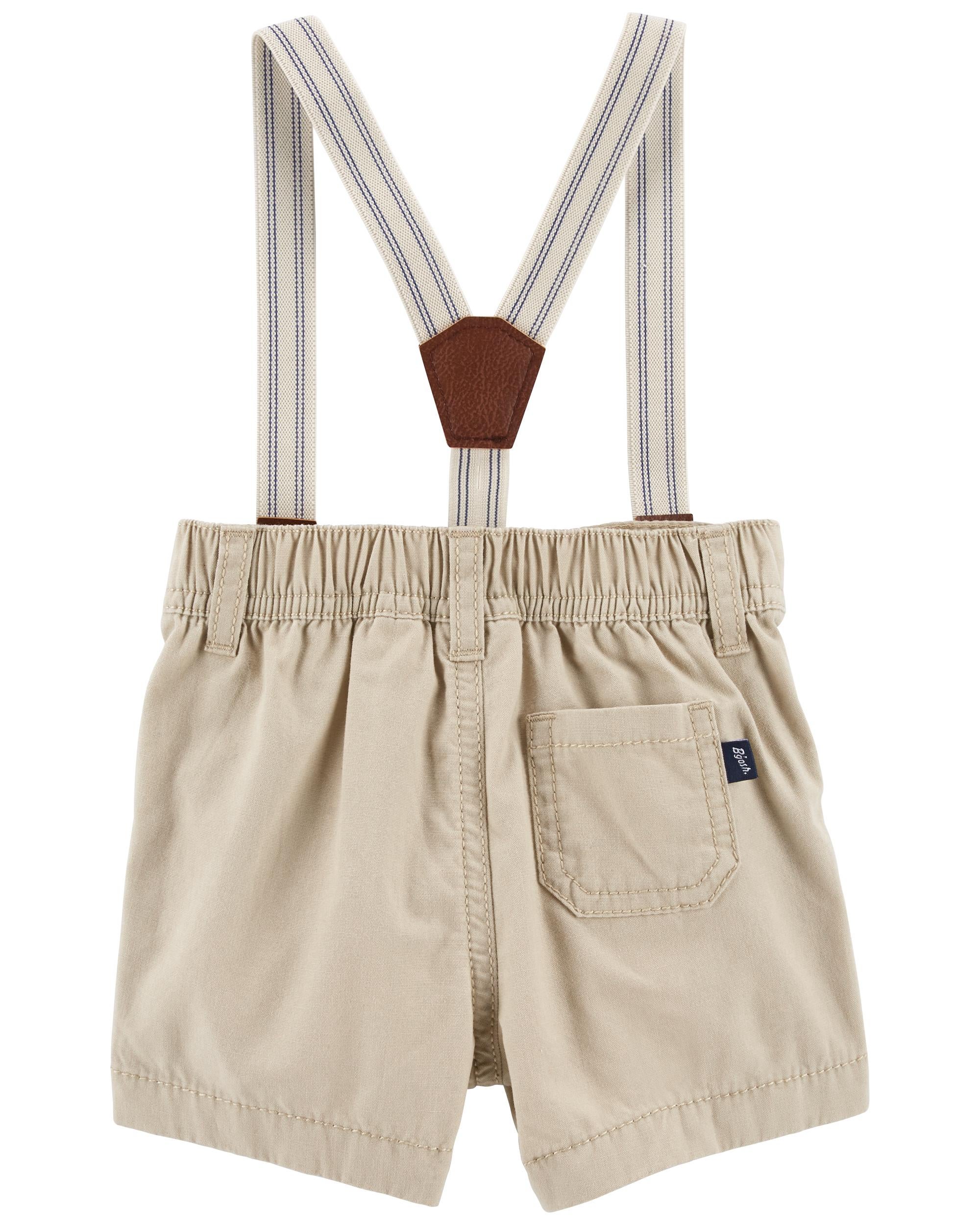 Khaki shorts best sale suspenders