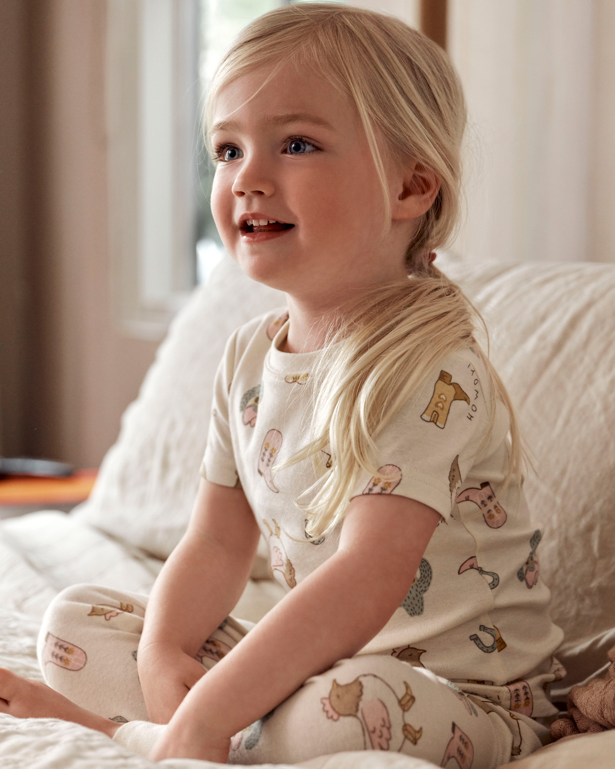 Toddler Girl 4-Piece Western Chicken 100% Snug Fit Cotton Pyjamas