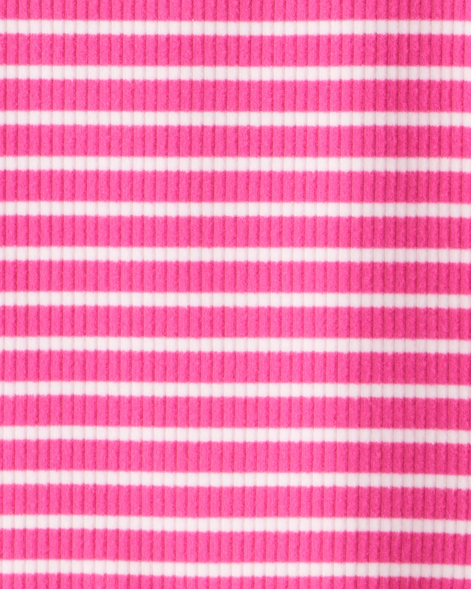 Girls Stripe Ribbed Top - Pink