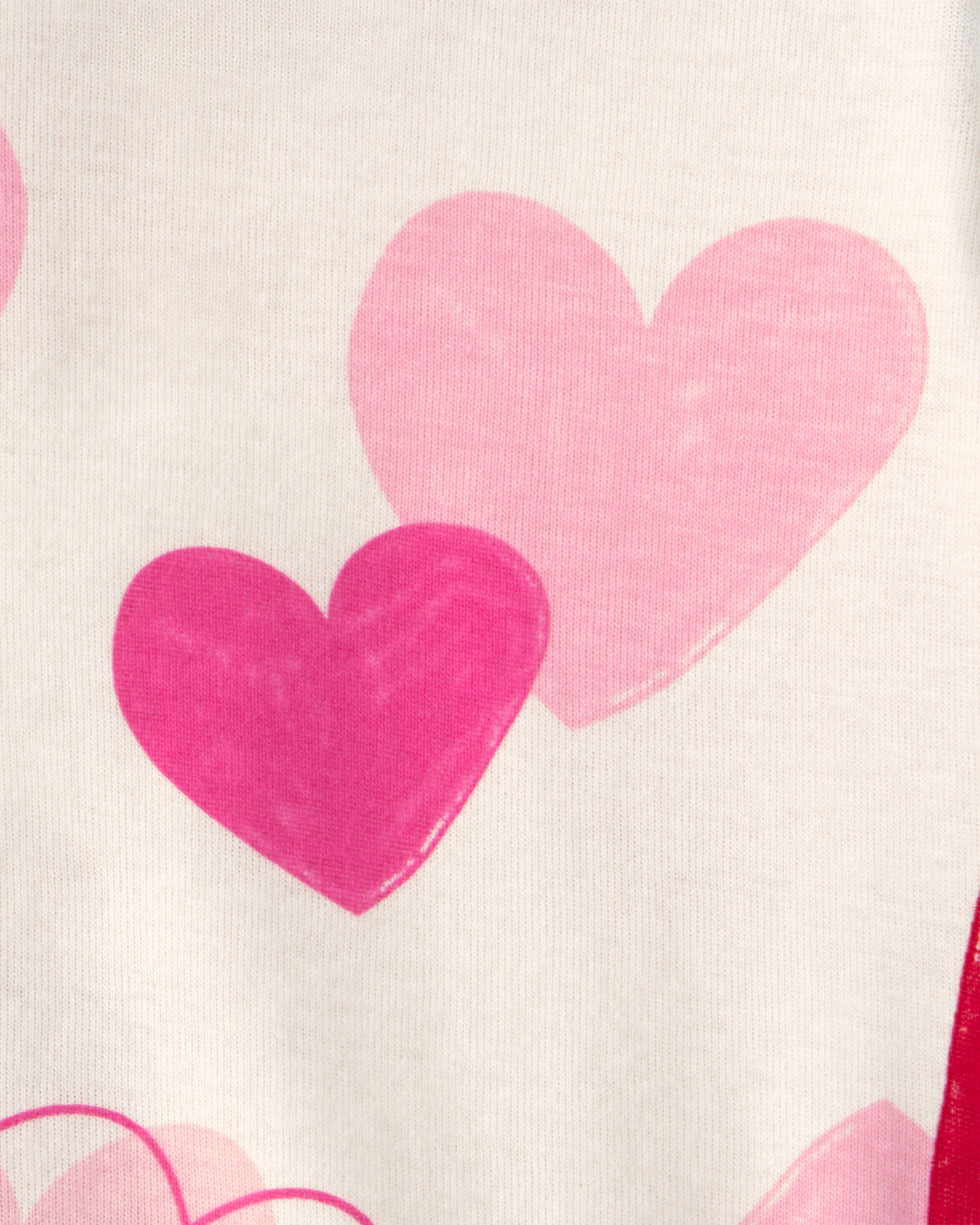 Baby Girl Love You' Valentine's Day Cotton Snug Fit 4-Piece Pyjama Set - Pink