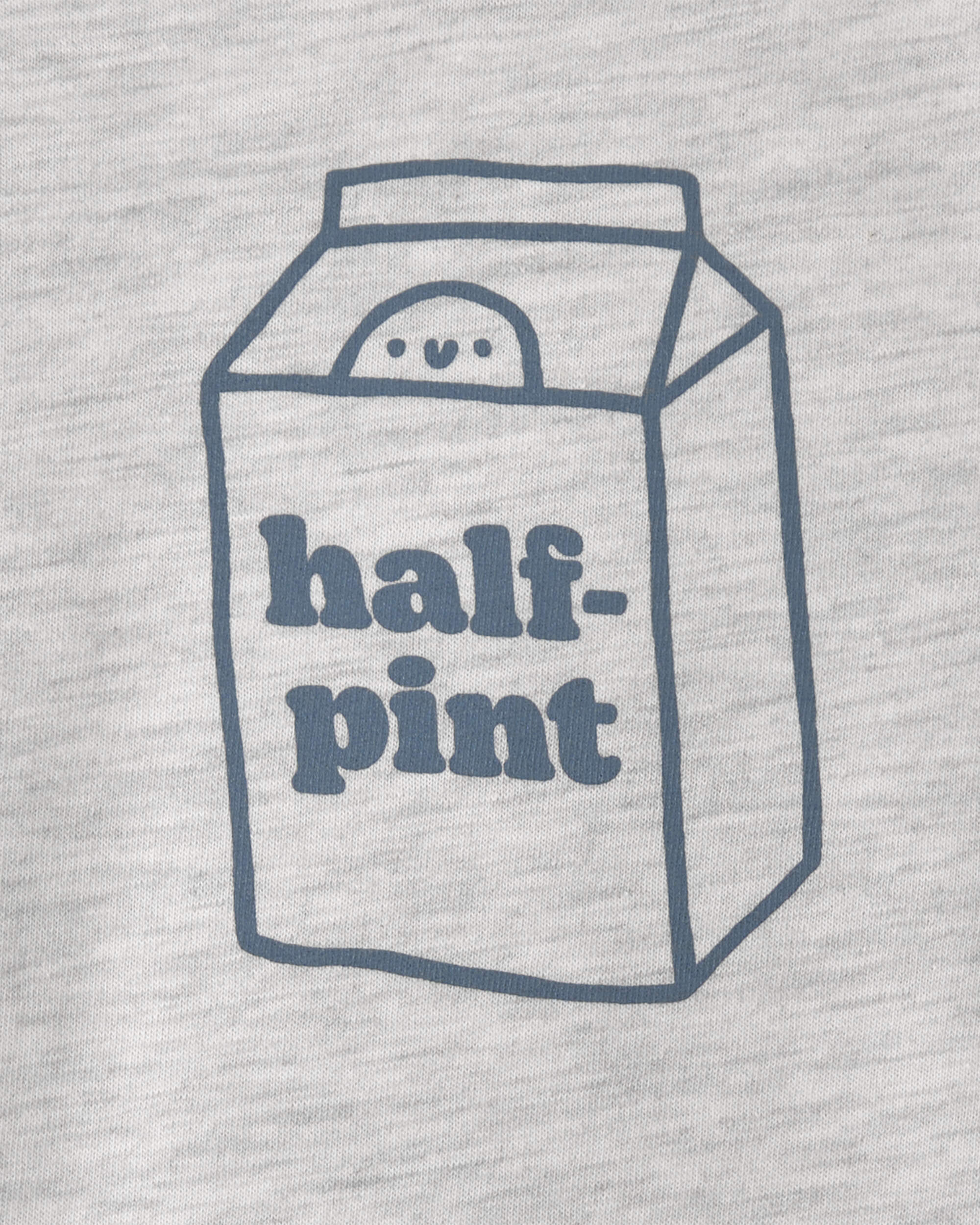 Baby Boy 'Half Pint' Milk Short-Sleeve Graphic Bodysuit - Grey
