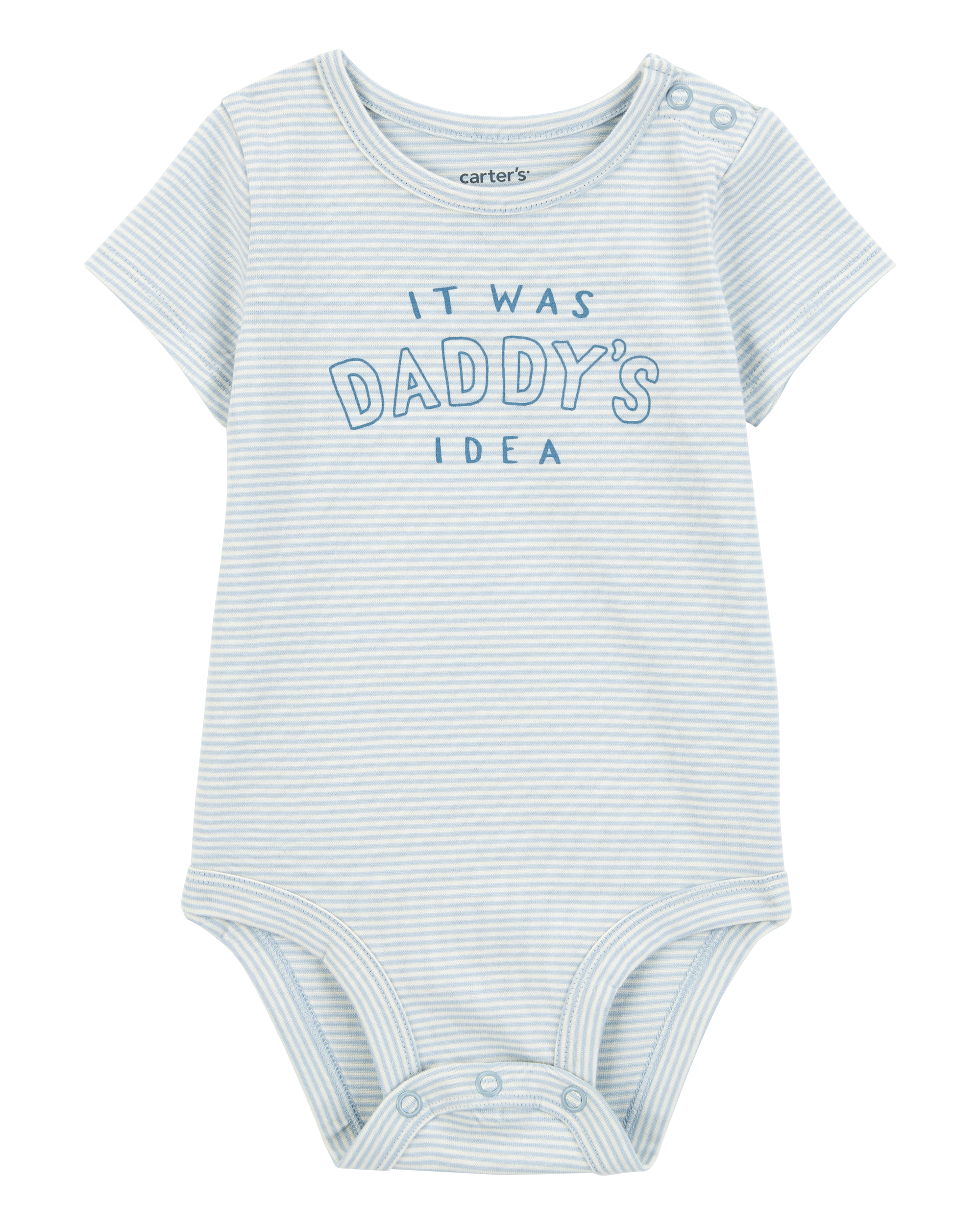Baby "It Was Daddy's Idea" Short-Sleeve Bodysuit - Blue