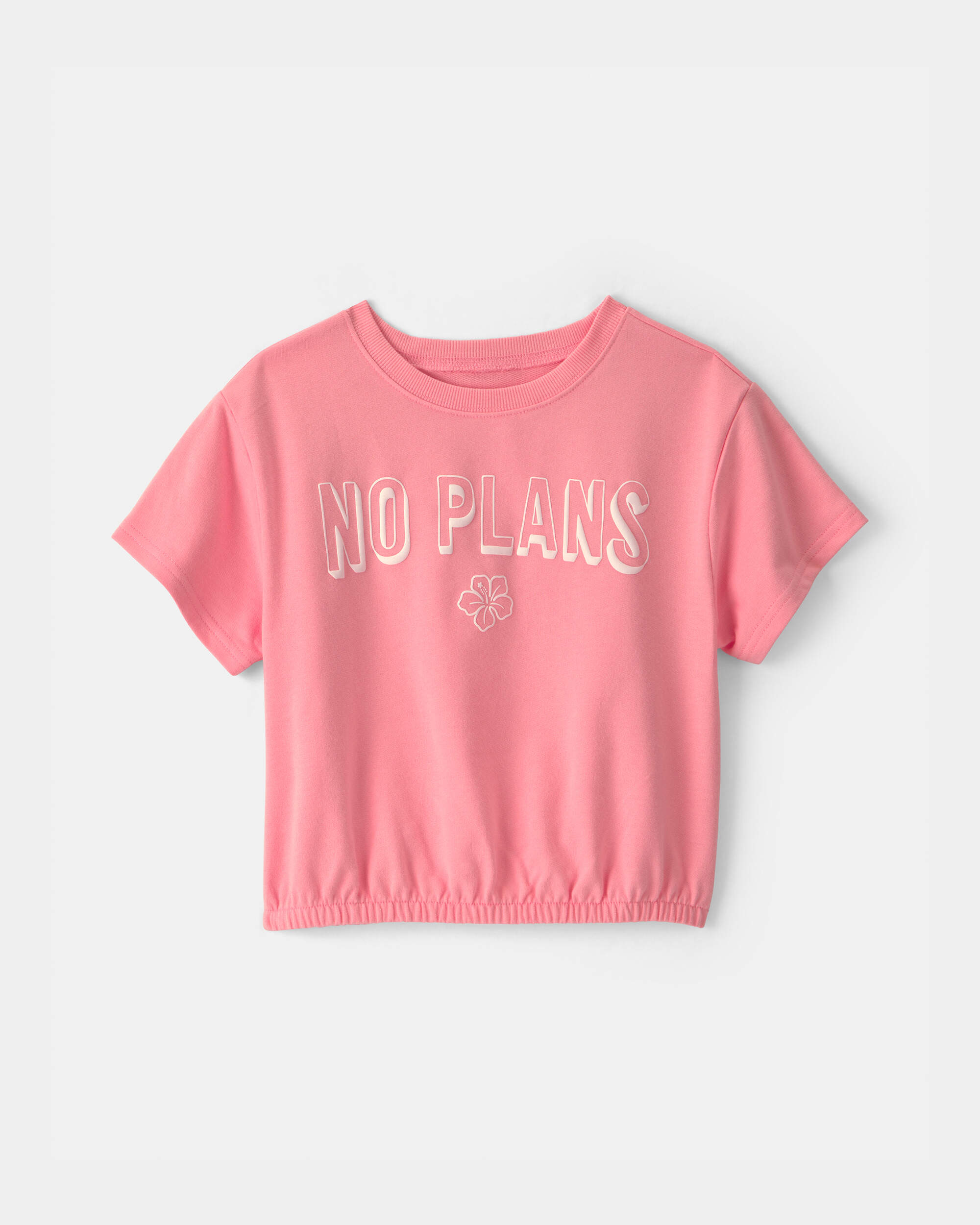 Girls 'No Plans' French Terry Top - Pink