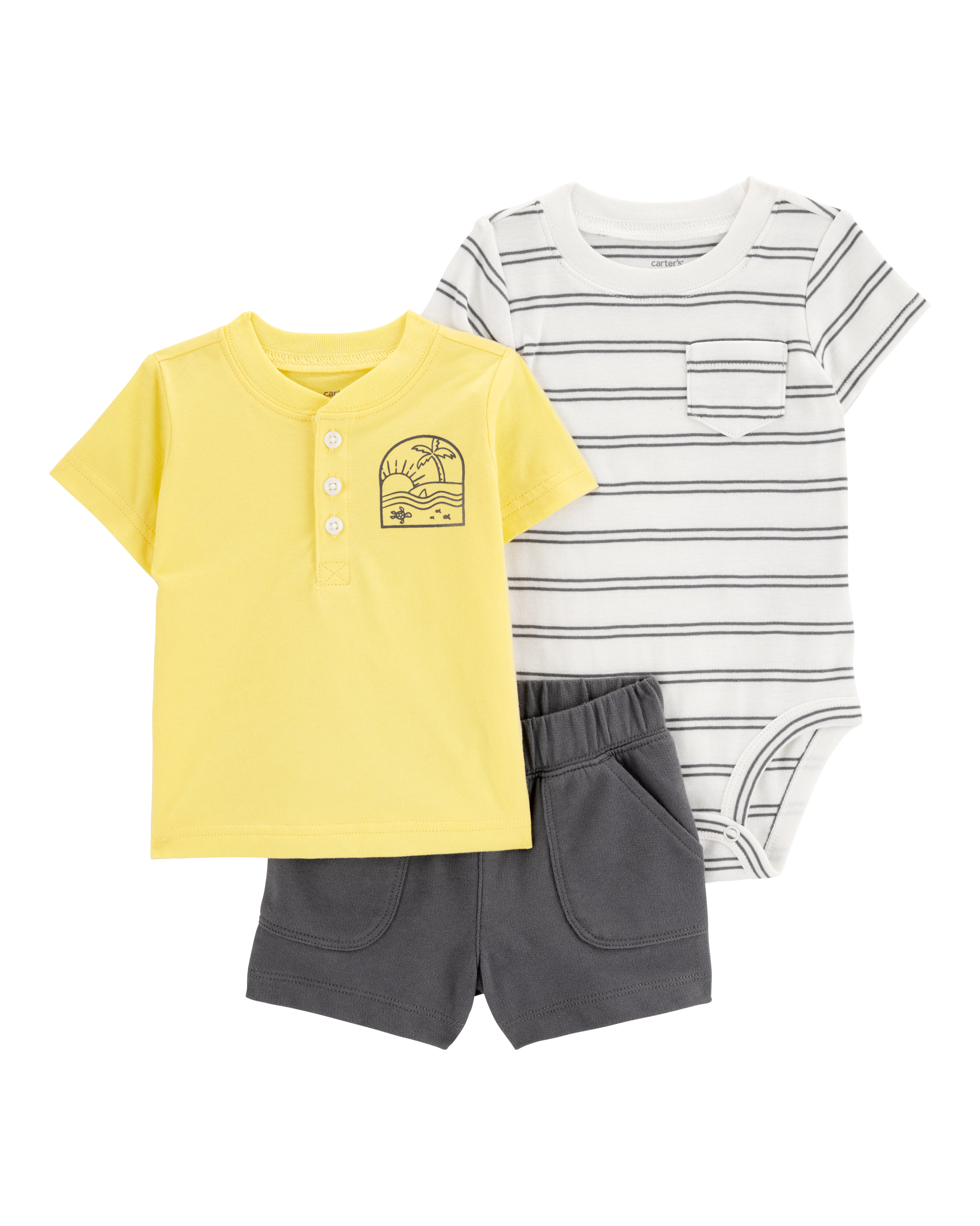 Baby 3-Piece Striped Outfit Set