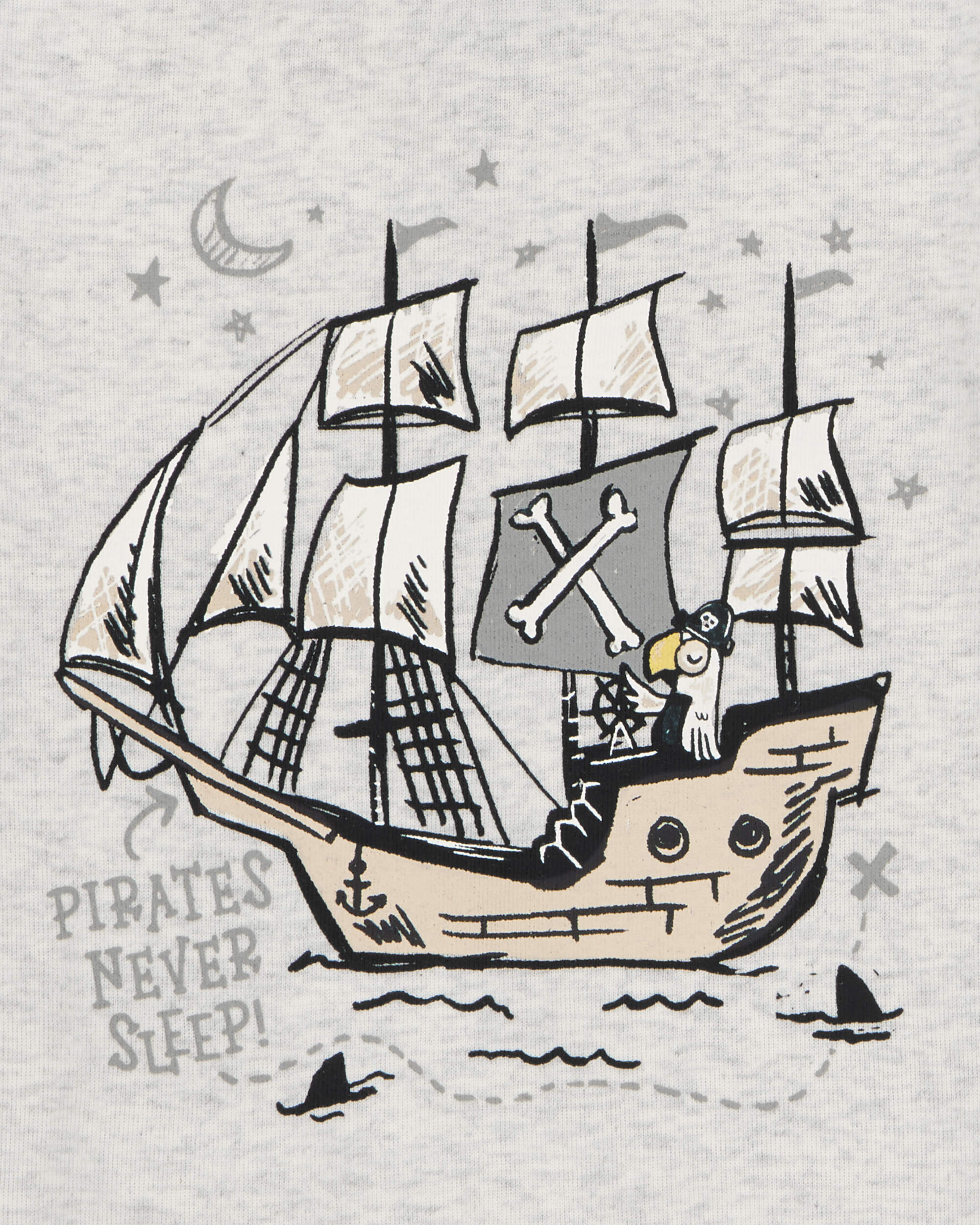 Baby Pirate Print Snug Fit Cotton 4-Piece Pyjamas