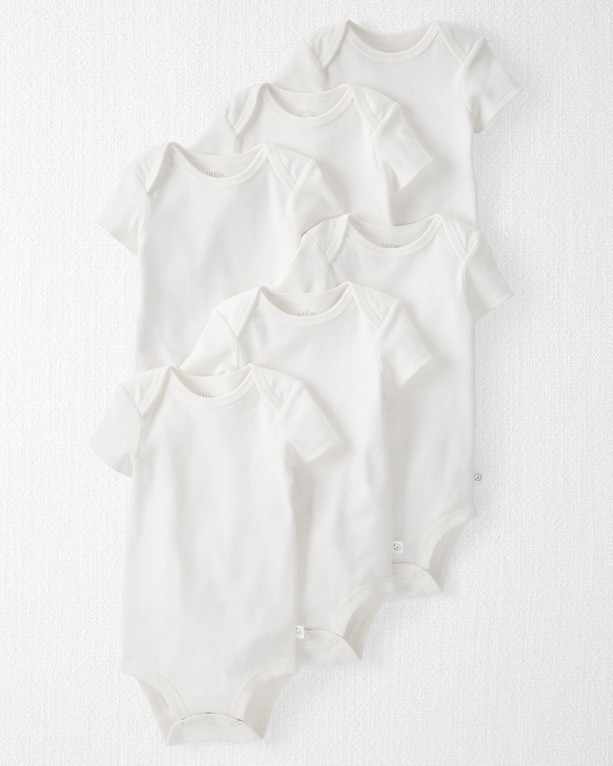 Baby 6-Pack Organic Cotton Rib Bodysuits