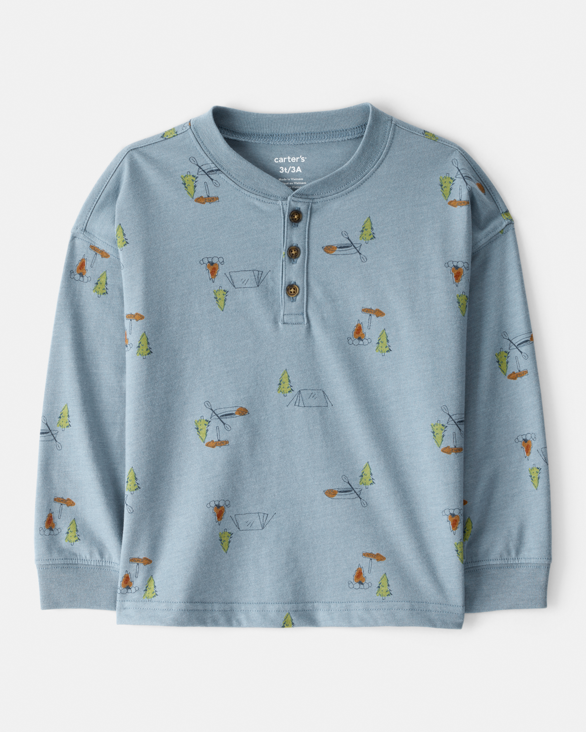 Toddler Boy Long-sleeve Camping Tee - Blue