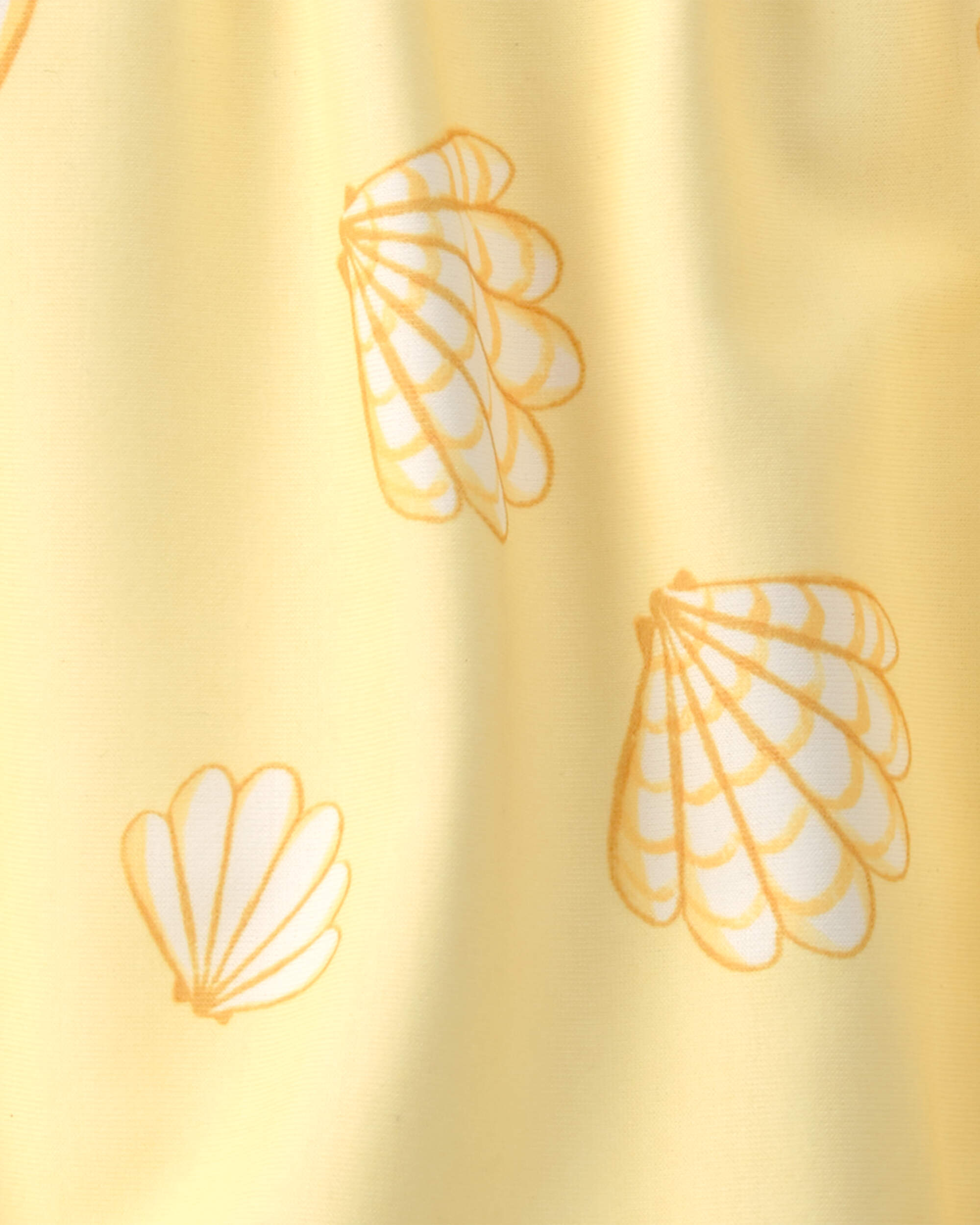 Baby Girl Shell Short-Sleeve 1-Piece Swimsuit - Yellow
