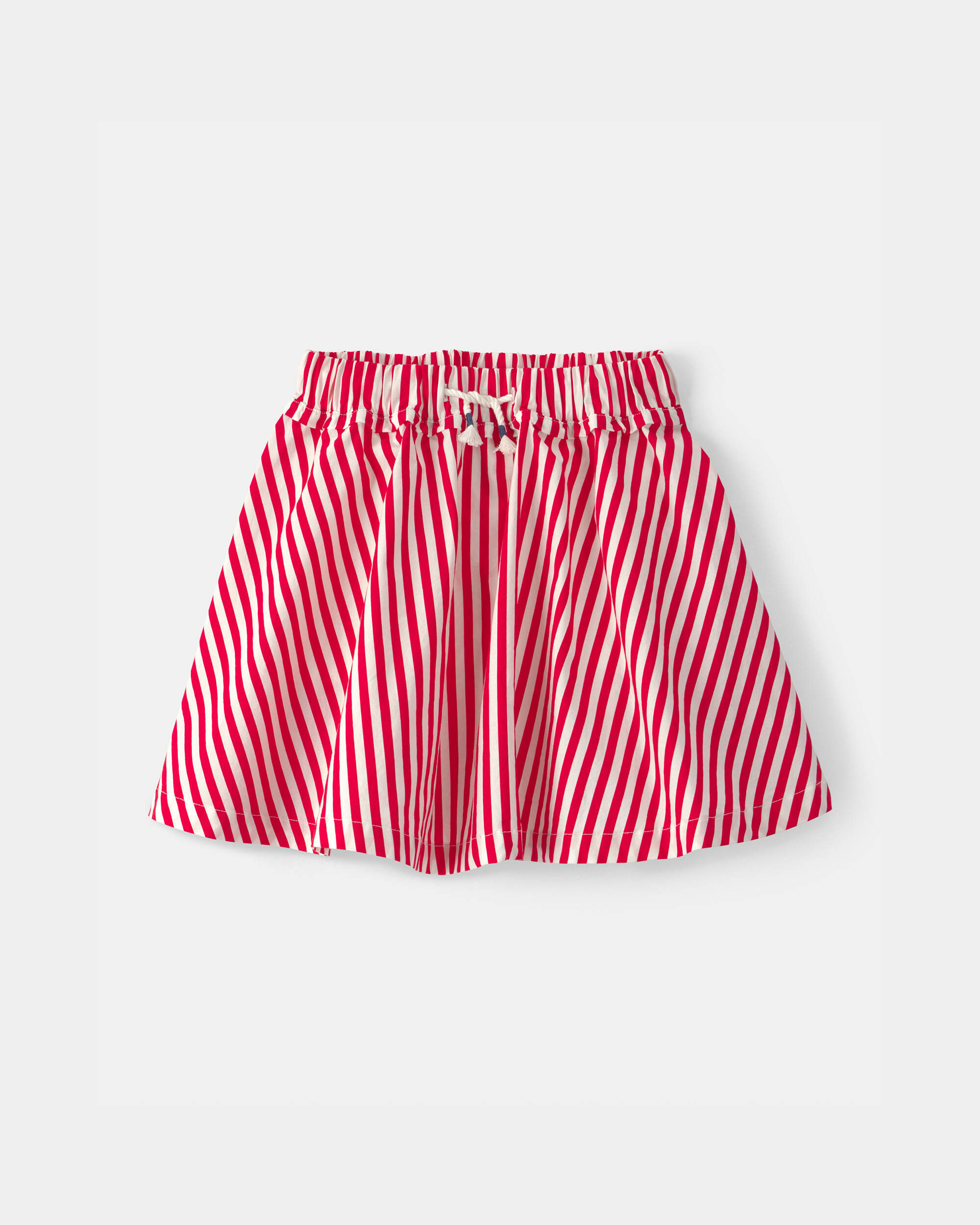 Girls Striped Skort - Red/White