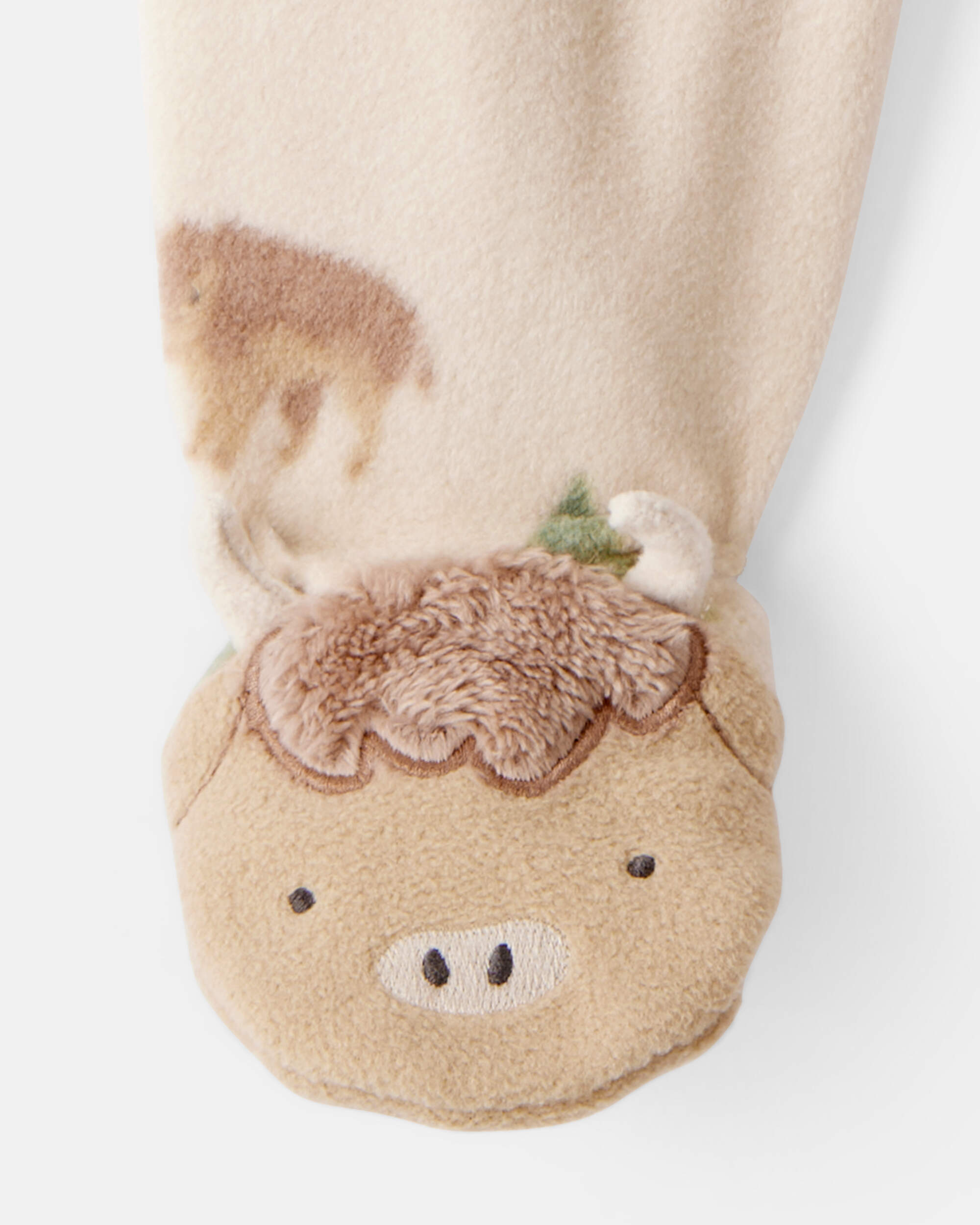 Baby Boy Buffalo Print Loose Fit Long-Sleeve Sleeper - Brown