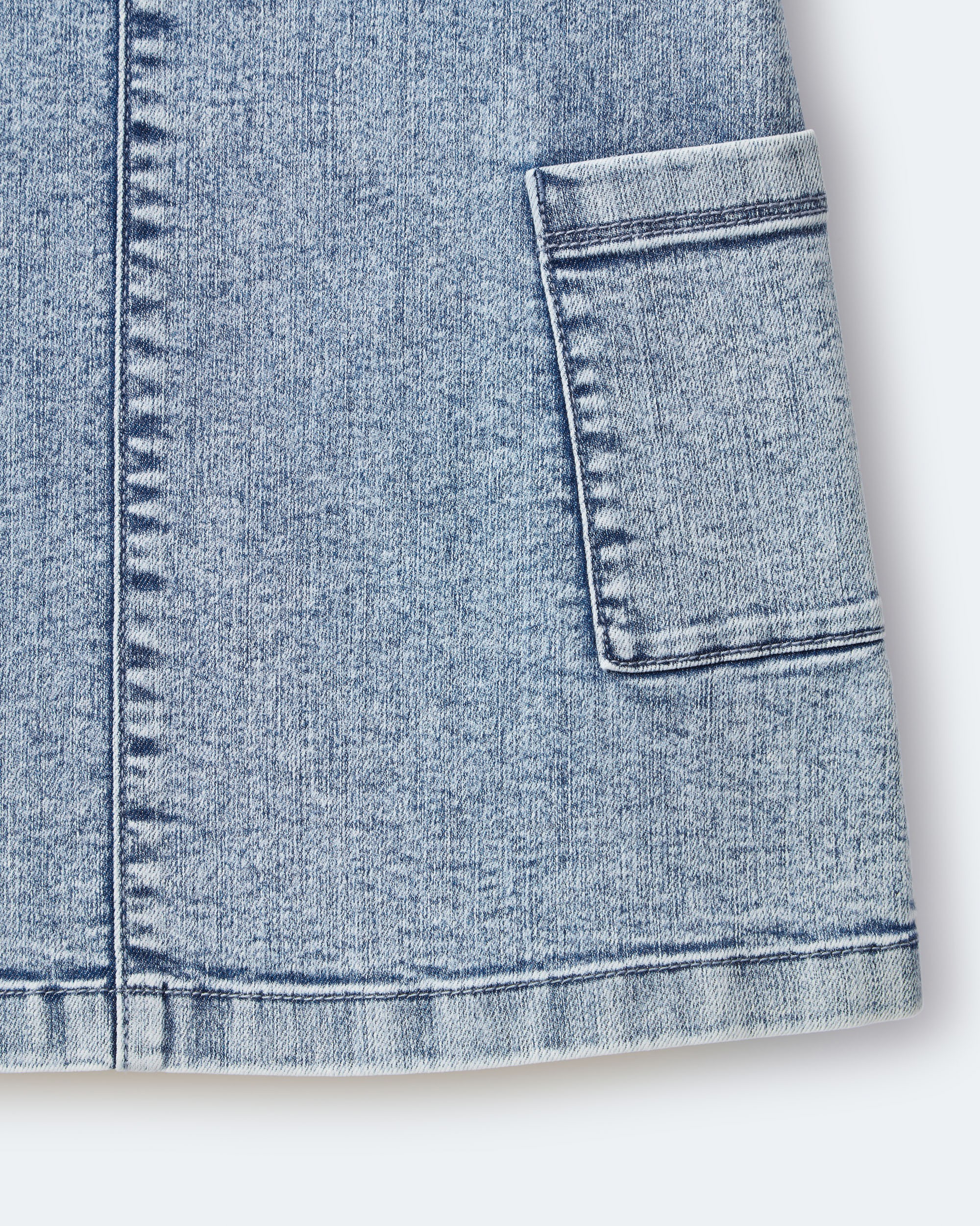 Toddler Girl Otter Pocket Denim Jumper Avenue Wash - Blue