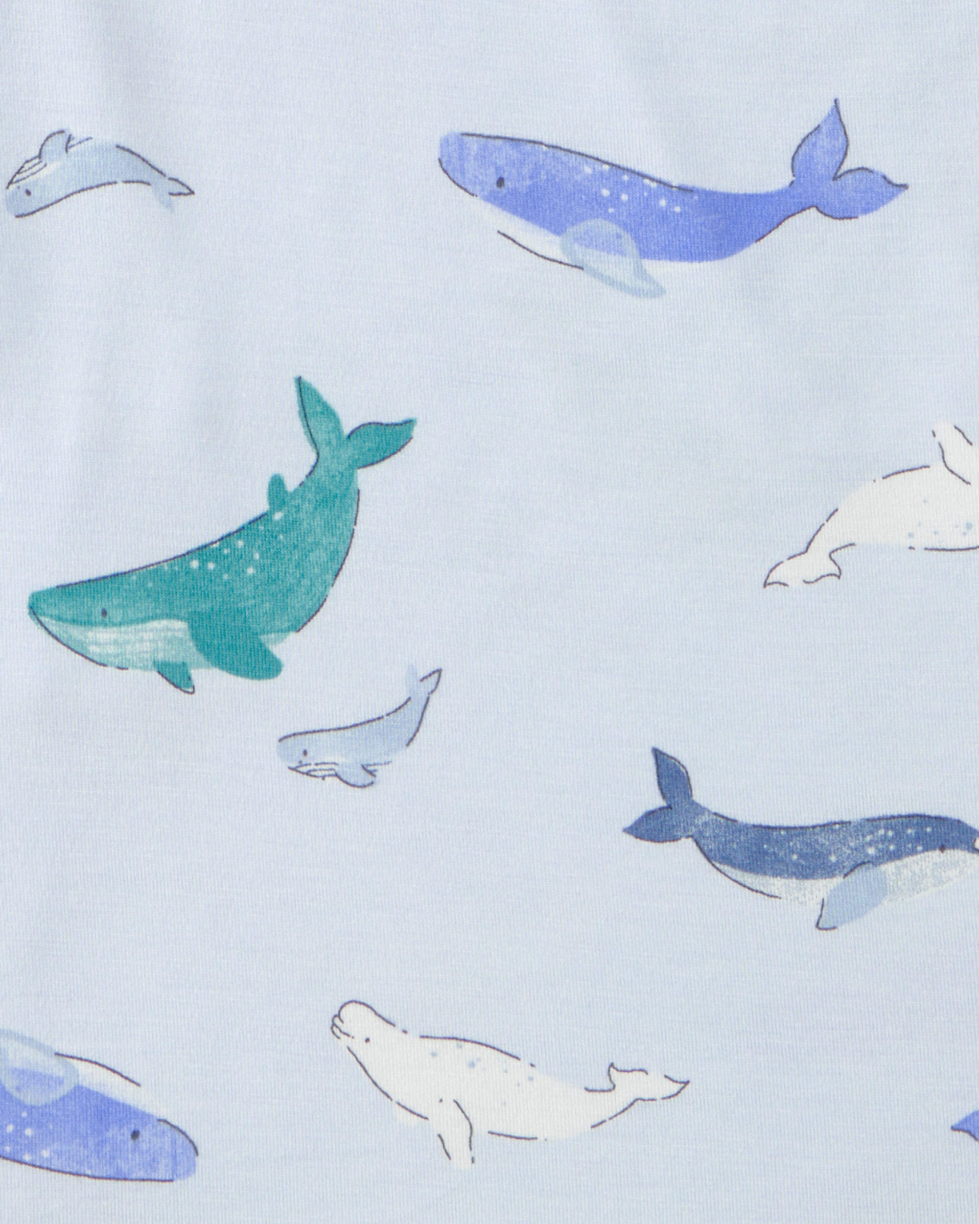 Boys Whale PurelySoft Short-Sleeve Snug Fit 2-Piece Pyjama Set - Blue