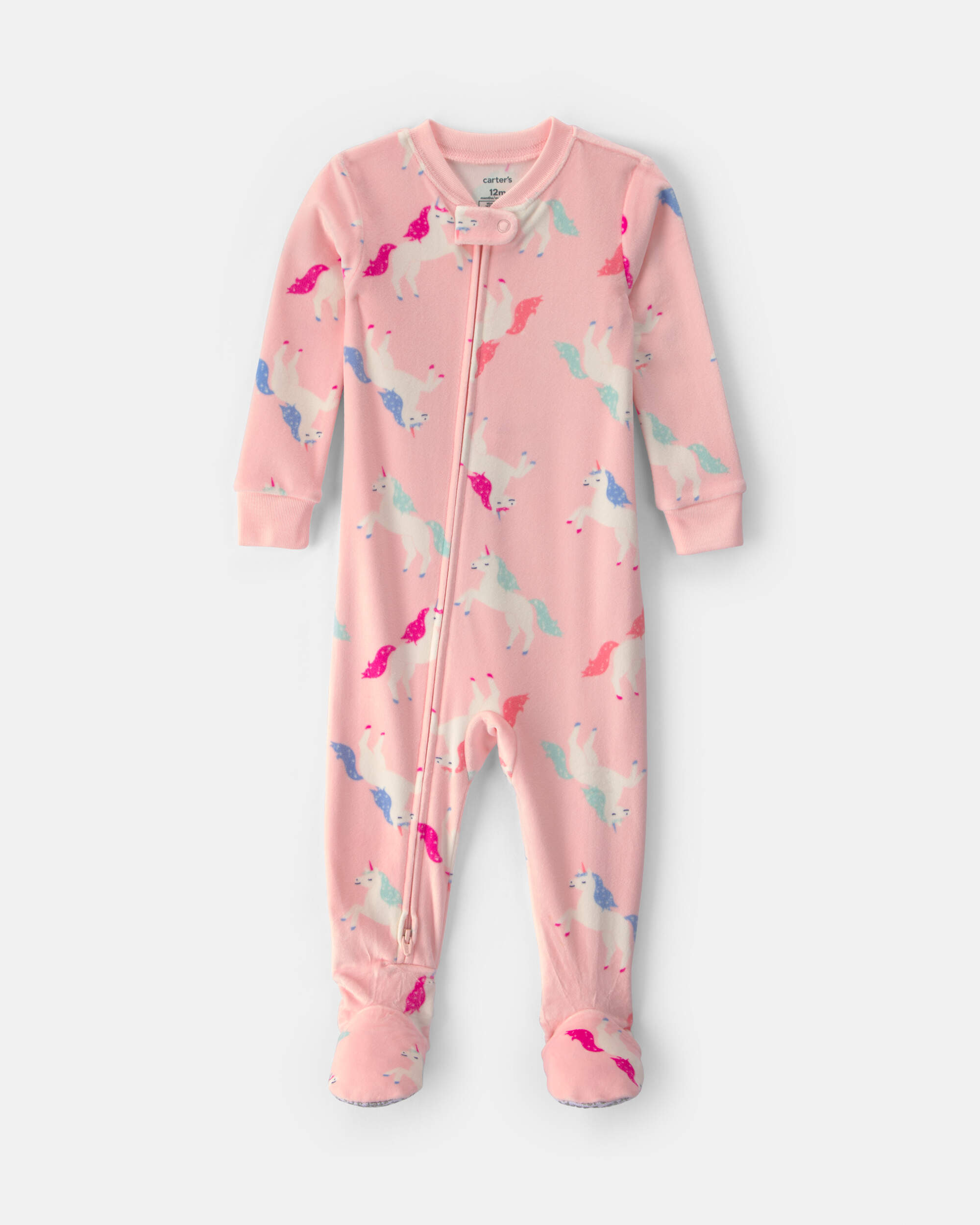 Toddler Girl 1-Piece Unicorn DreamPlush Snug Fit Pyjama - Pink