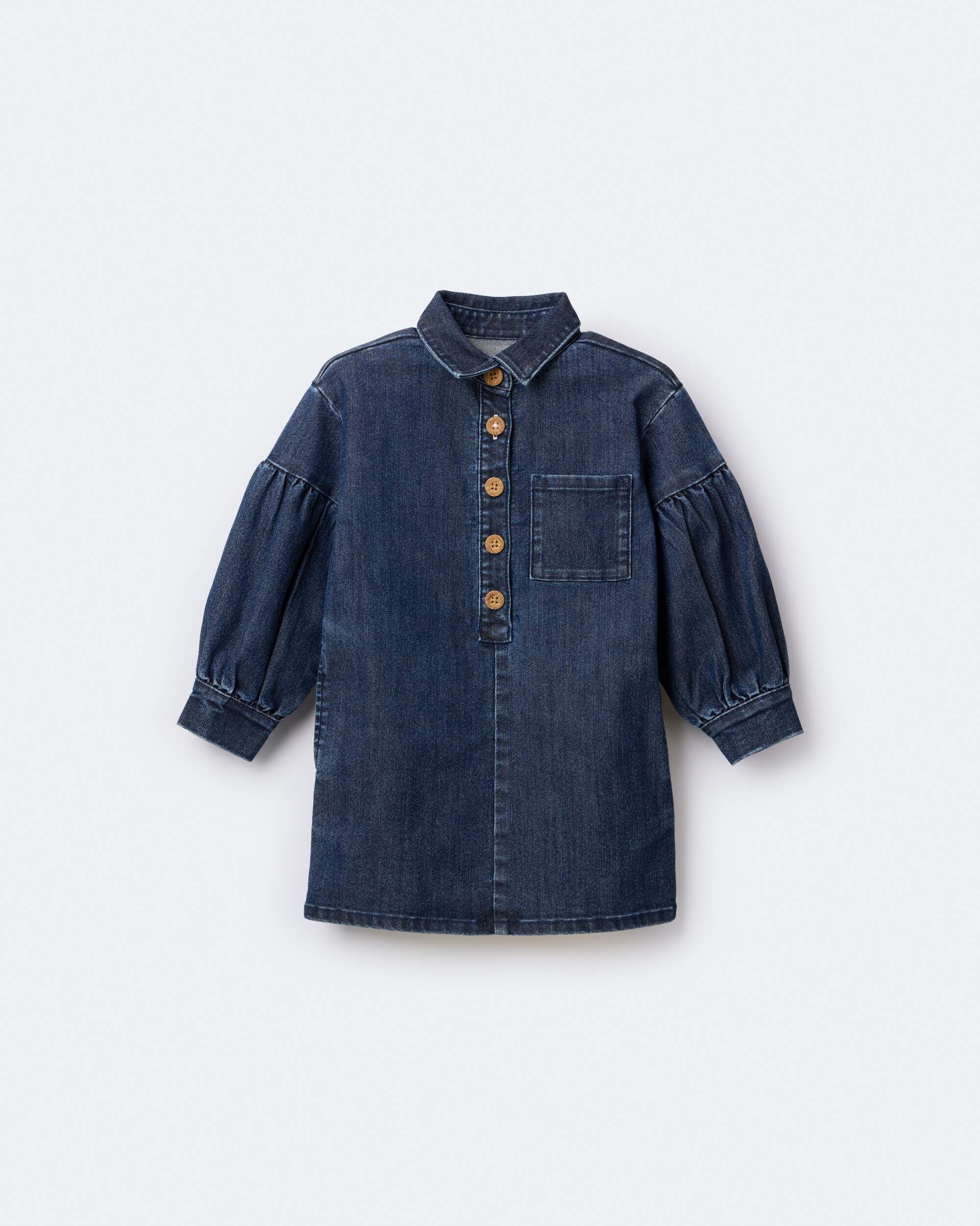 Toddler Girl Puff-Sleeve Denim Dress - Blue