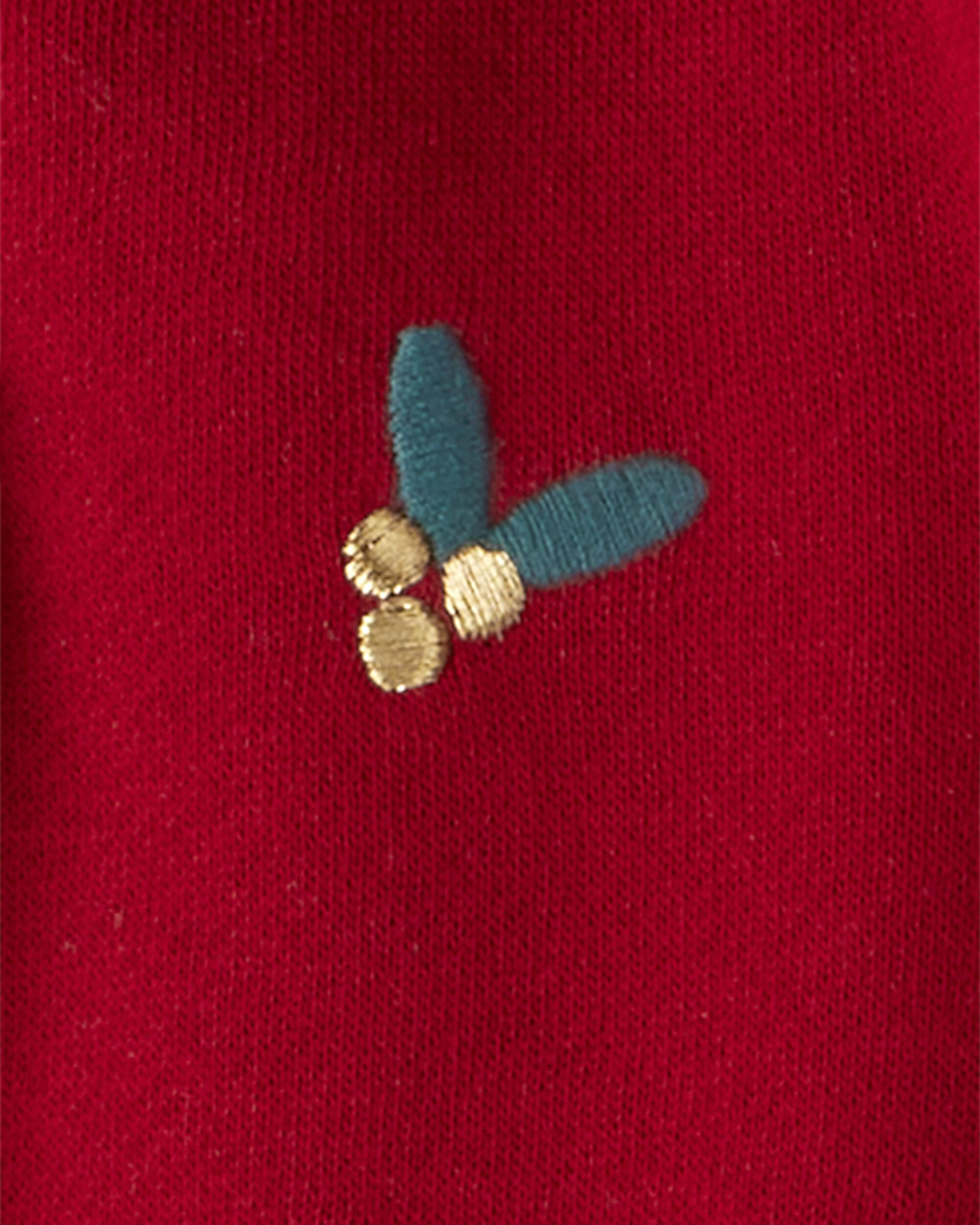 Baby Girl 3-Piece DayDream Fleece Floral Long-Sleeve Bodysuit & Pant Set - Red