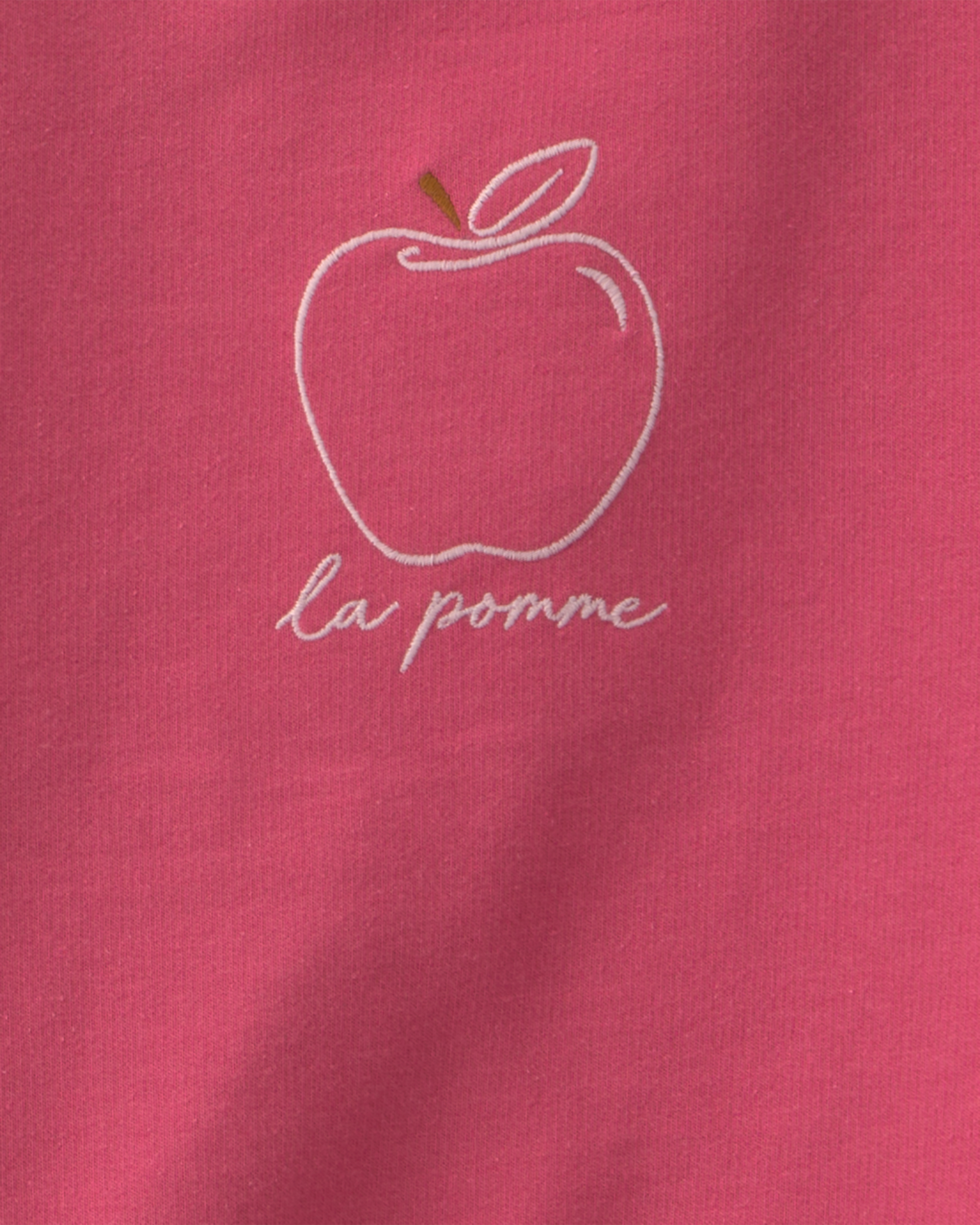 Girls 2-Piece Apple French Terry Long-Sleeve Top & Skort Set - Pink