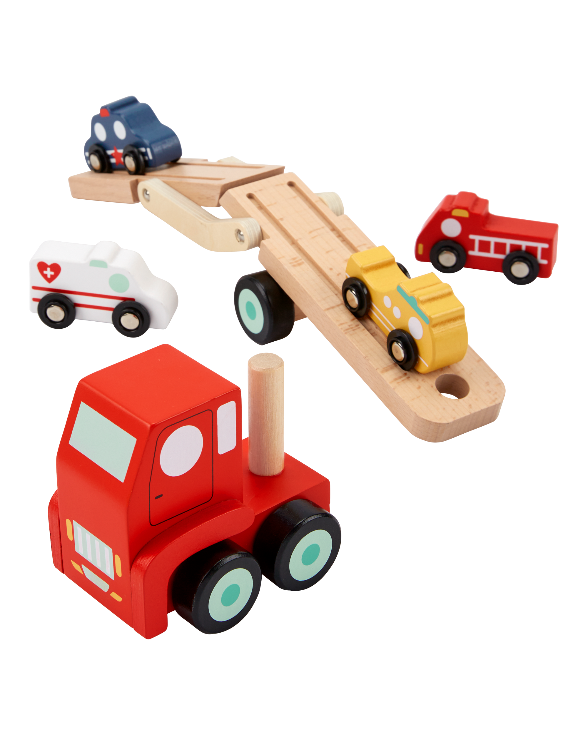 Toddler Wooden Rescue Car Carrier