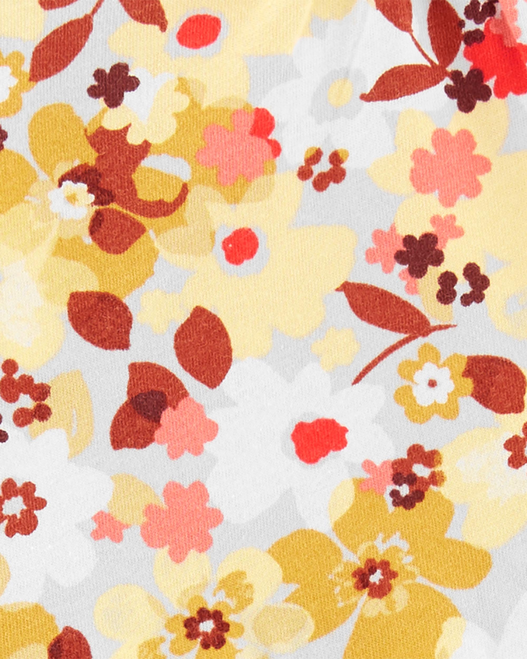 2-Piece Floral Print Ruffle Bodysuit Set