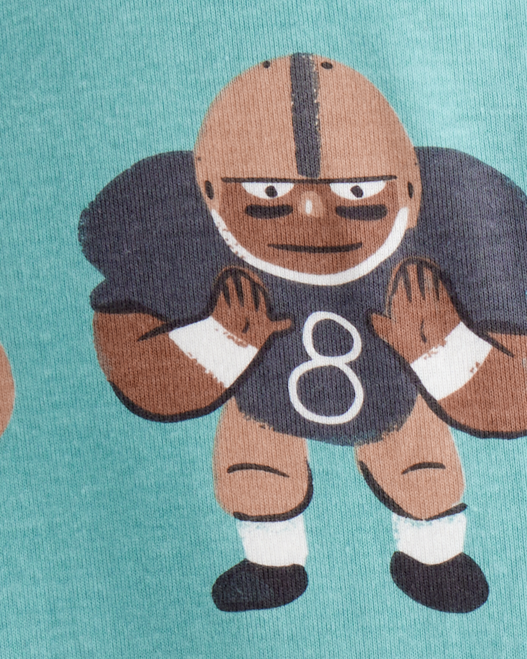 Baby Boy Football Print 100% Cotton Long-Sleeve 2-Way Zip 1-Piece Pyjamas - Green