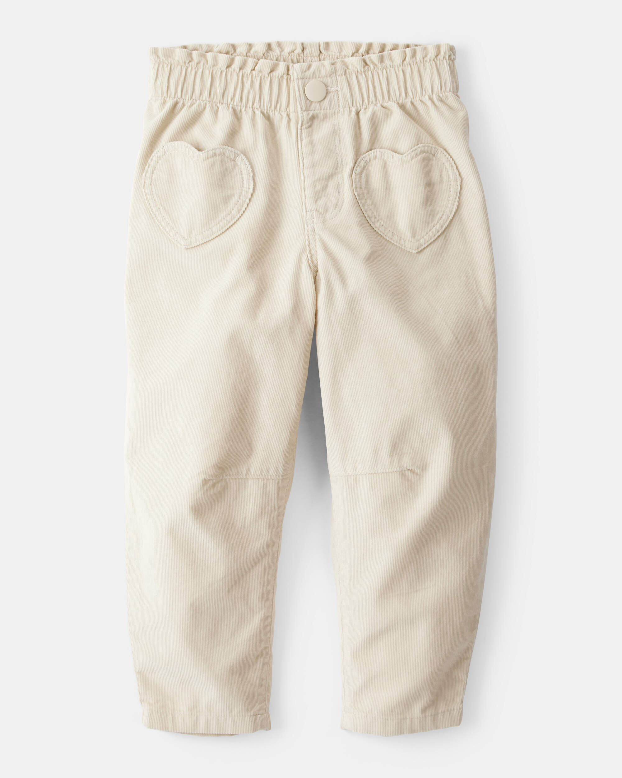 Toddler Girl Heart Pocket Barrel Pants - Tan