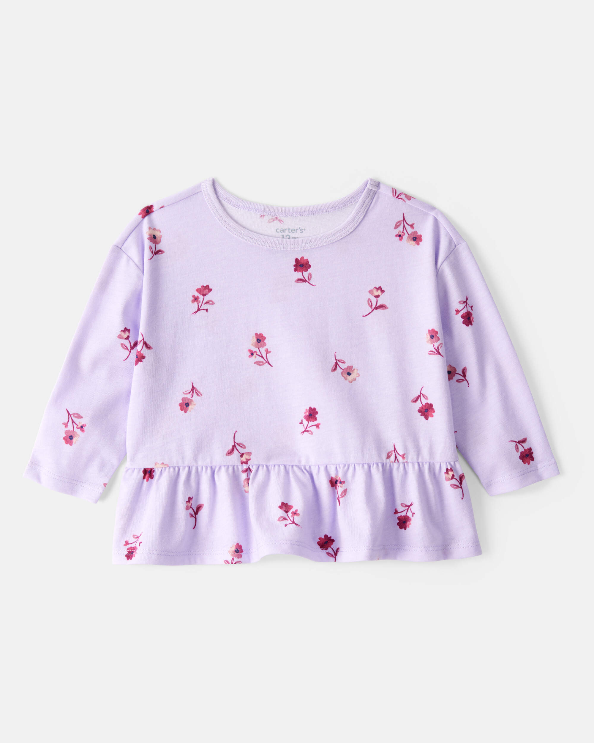 Baby Girl Floral Long-Sleeve Top - Purple