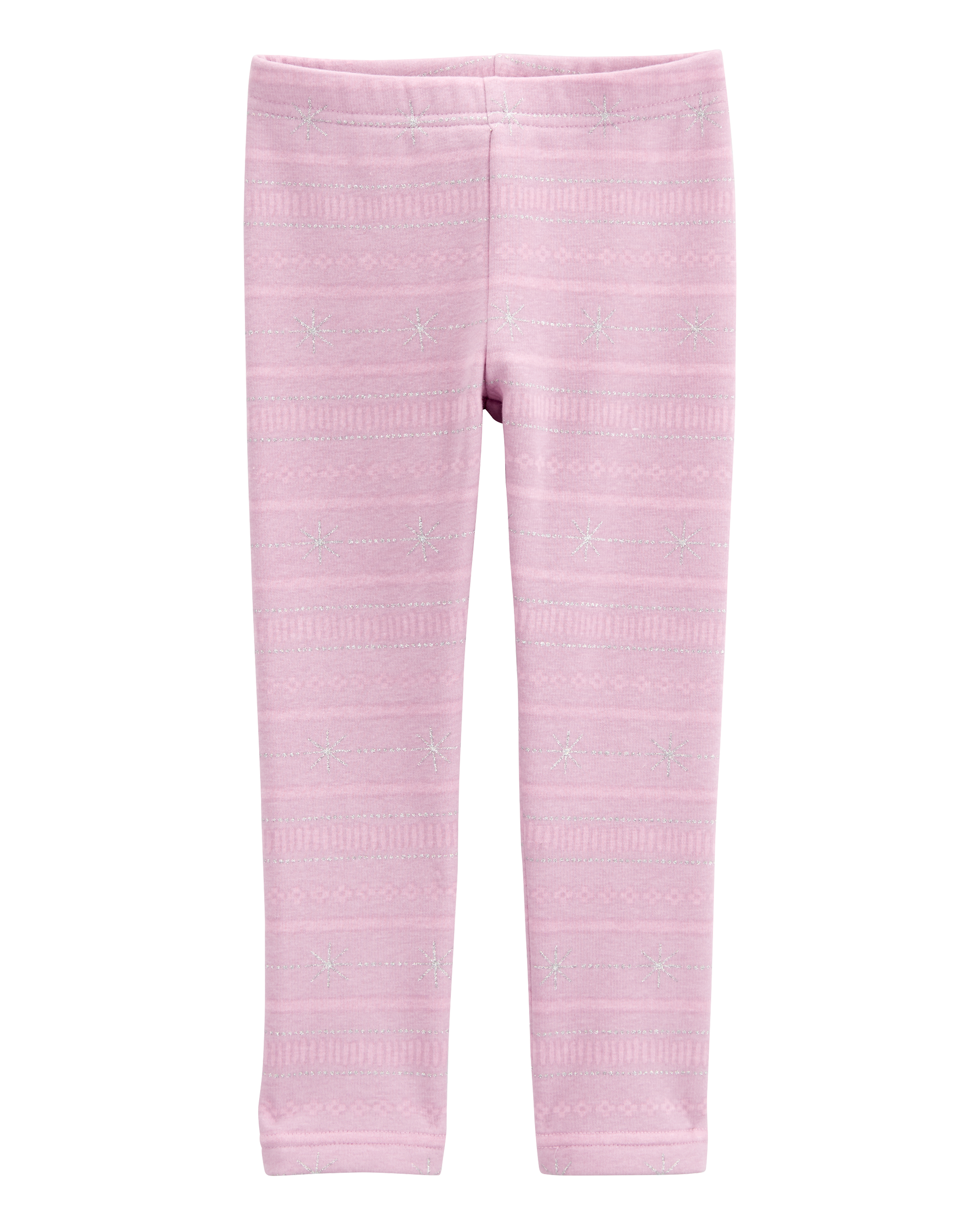 Baby Glitter Snowflake Cozy Fleece Leggings