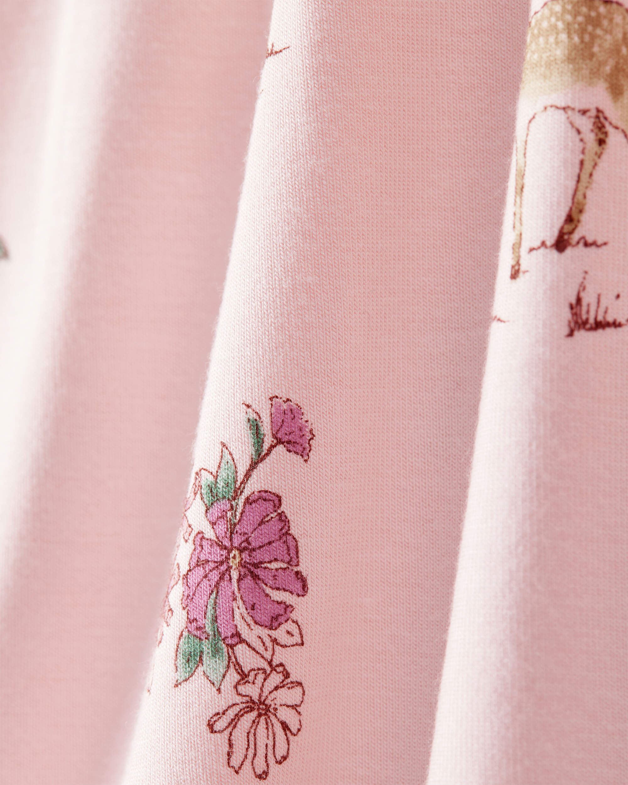 Baby Girl 2-Pack Deer & Floral Print PurelySoft Long-Sleeve Multipack Bodysuits - Red/Pink