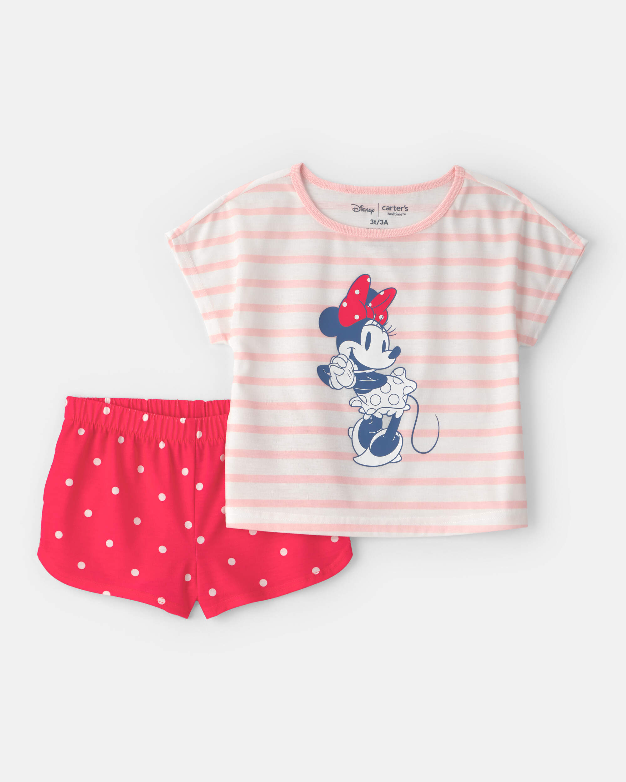 Toddler Girl 2-Piece Disney© Minnie Mouse Short-Sleeve Pyjama Set - Red/White