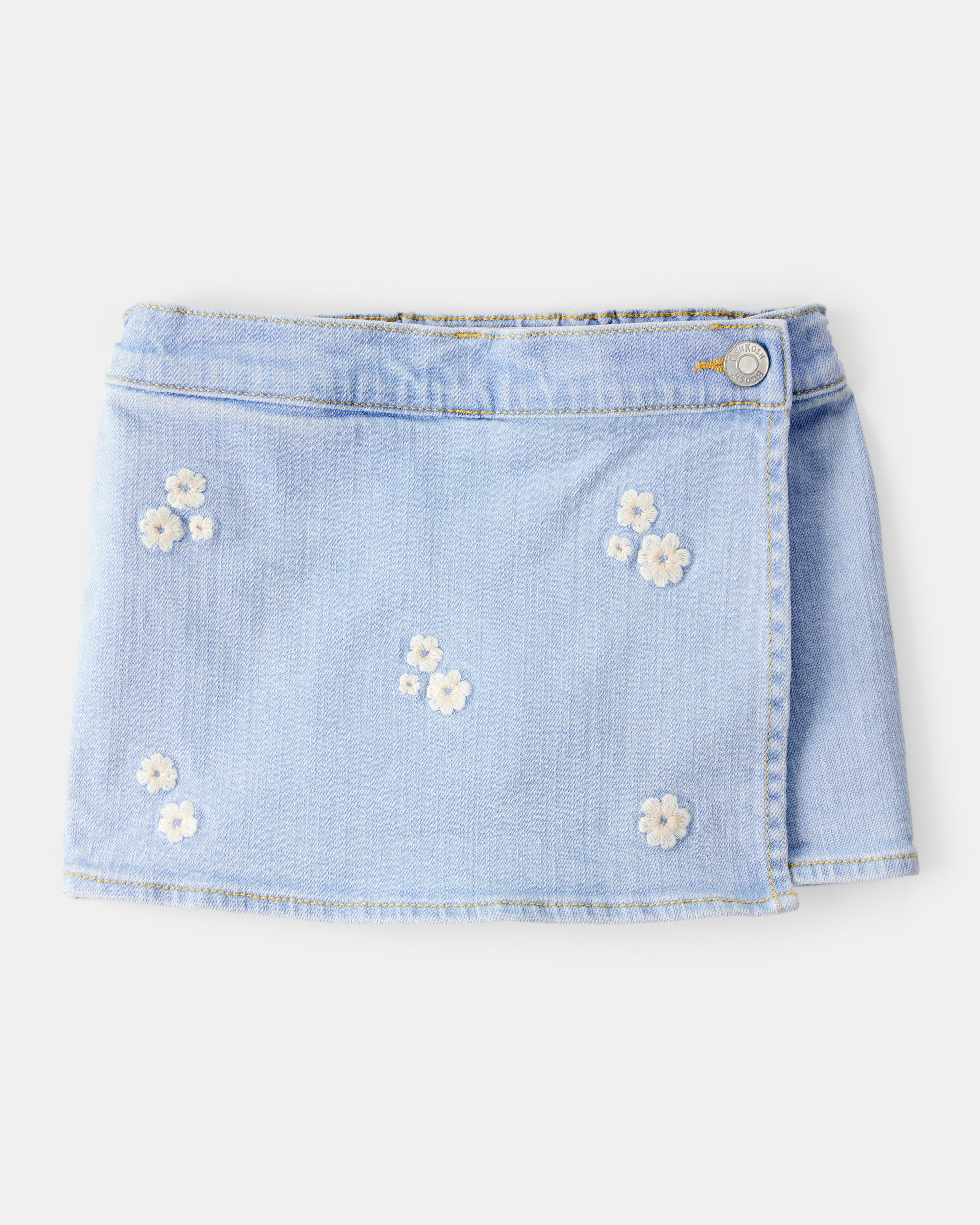 Toddler Girl Embroidered Denim Skort - Blue | Carter's Oshkosh Canada