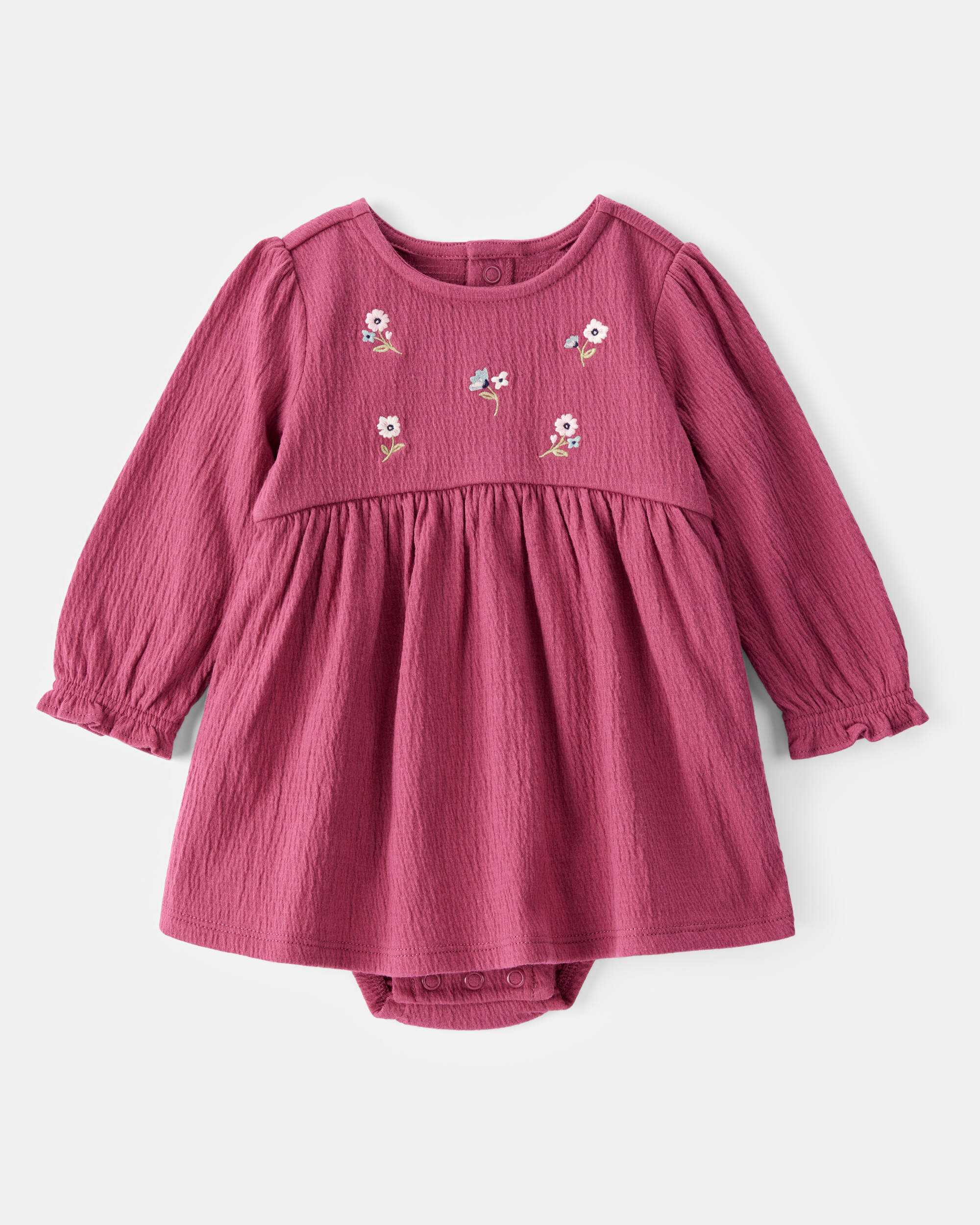 Baby Embroidered Floral Bodysuit Dress