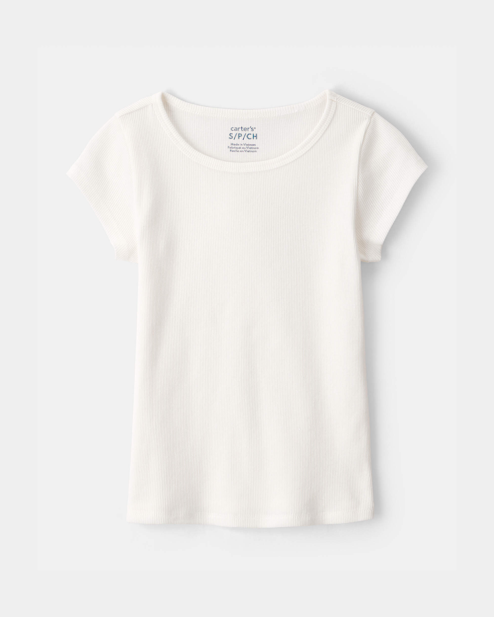 Girls Rib Top - White