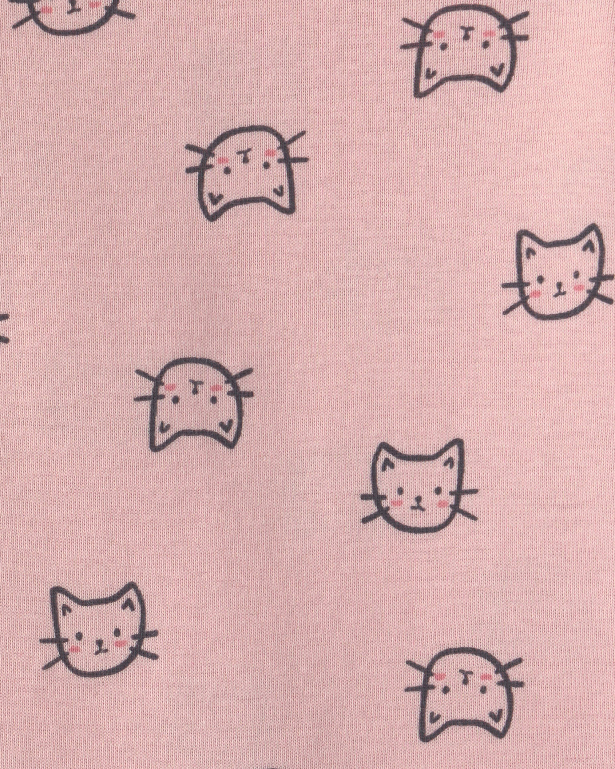 Baby Girl 3-Piece Cat Hooded Layering Set - Grey/Pink