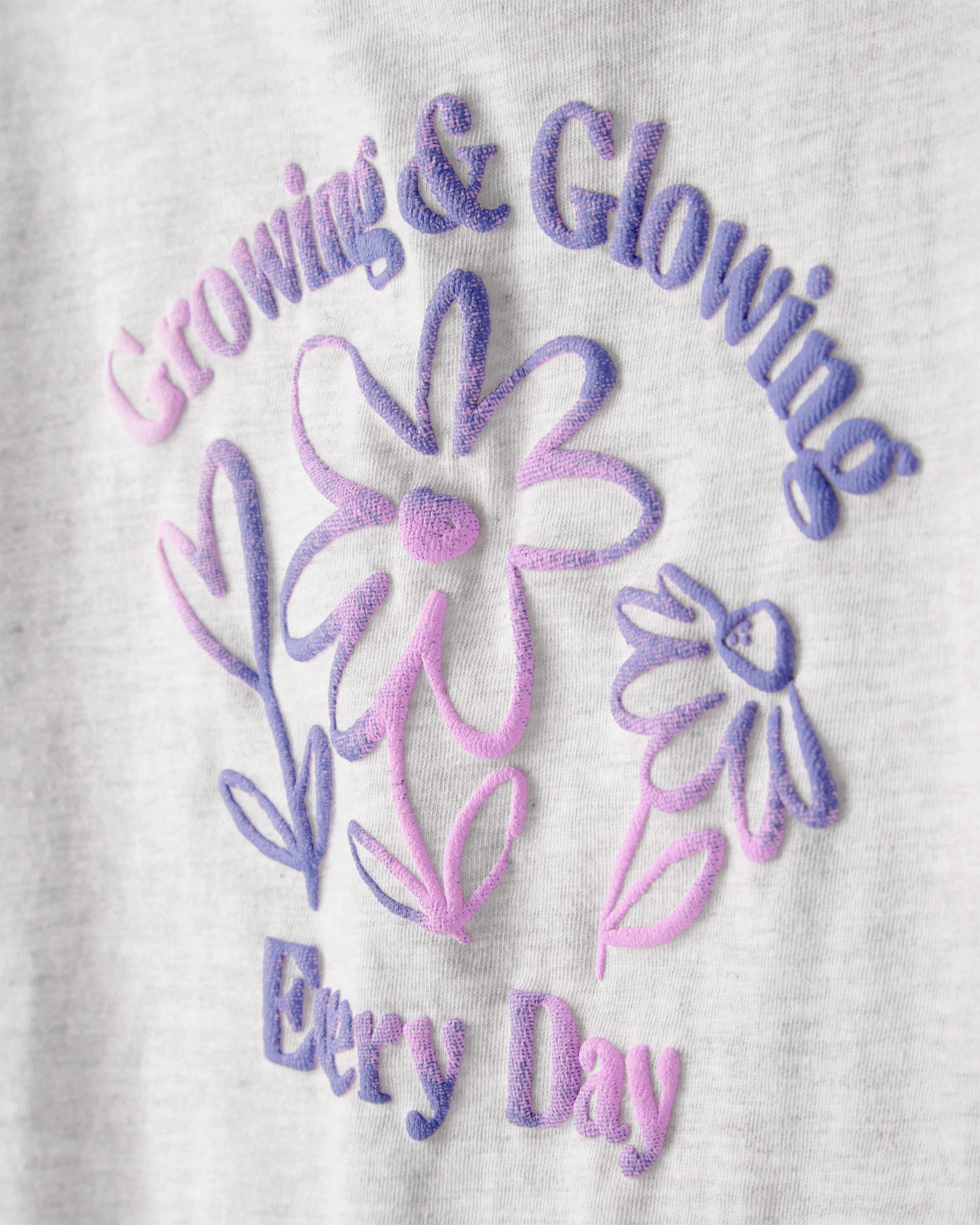 Girls Growing & Glowing Long-Sleeve Graphic Tee - Grey