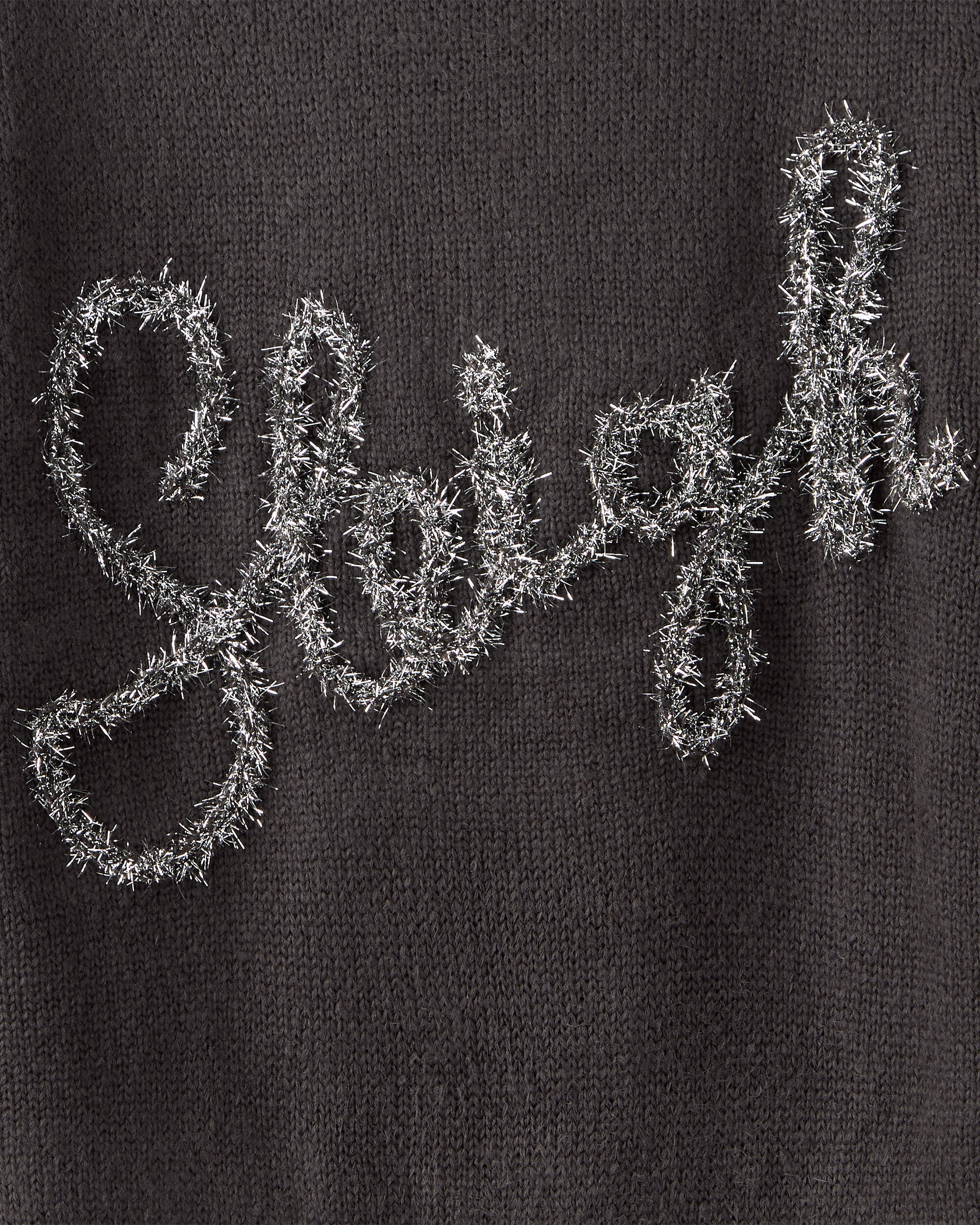 Girls Christmas Sleigh Long-Sleeve Sweater - Grey