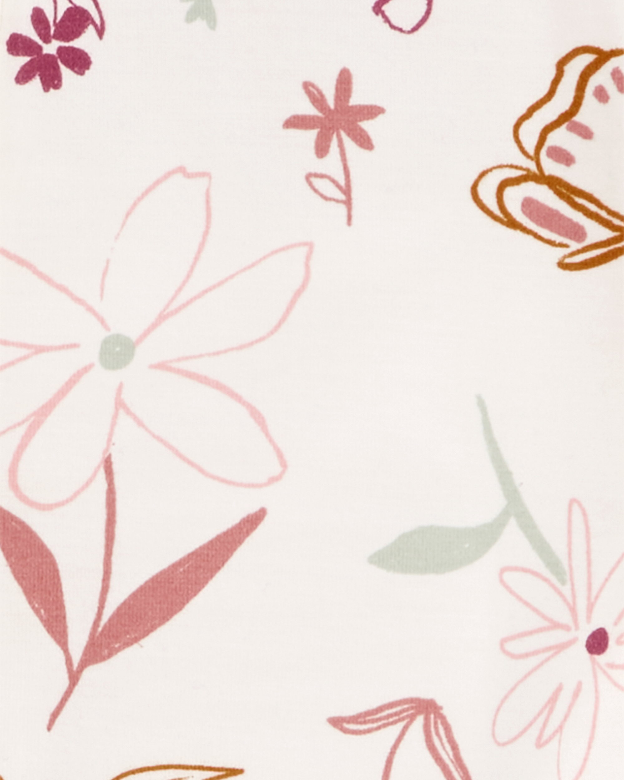 Baby Girl Floral 1-Piece PurelySoft Footie Pyjamas