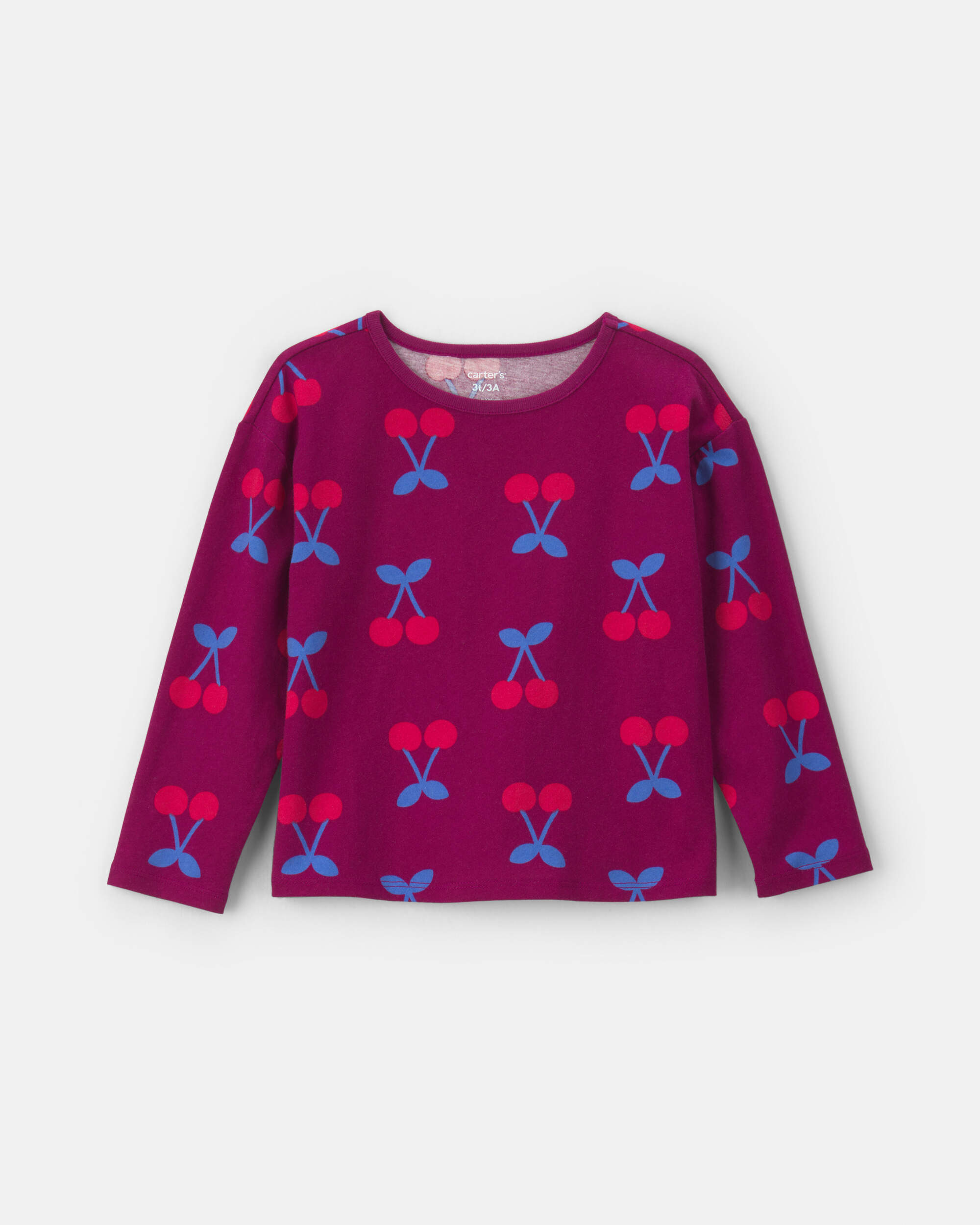 Toddler Girl Cherry Long-Sleeve Top - Red